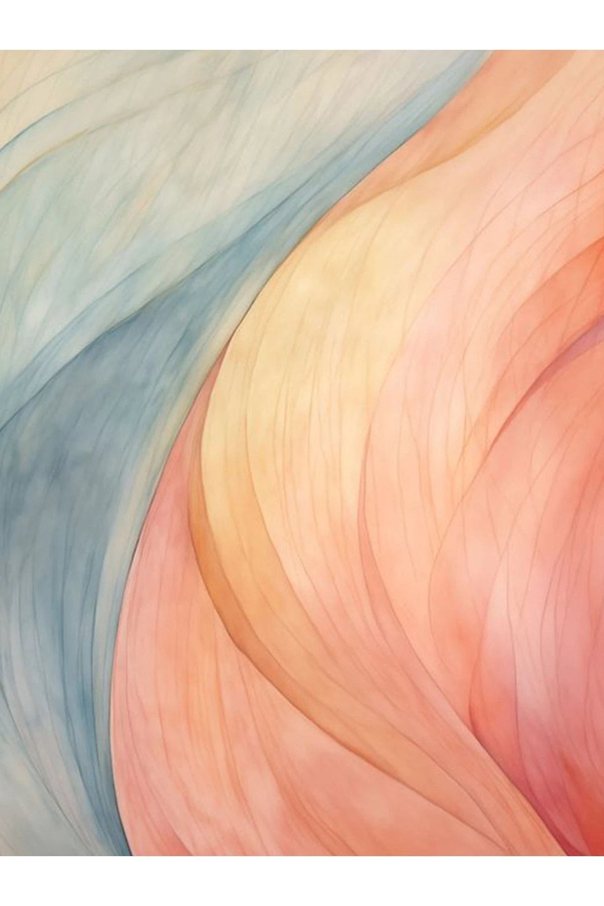 Ebrul Koleksiyonu Pastel Tonlarda Soyut Desenli Dokuma Taban Modern Dekoratif Halı ebru01