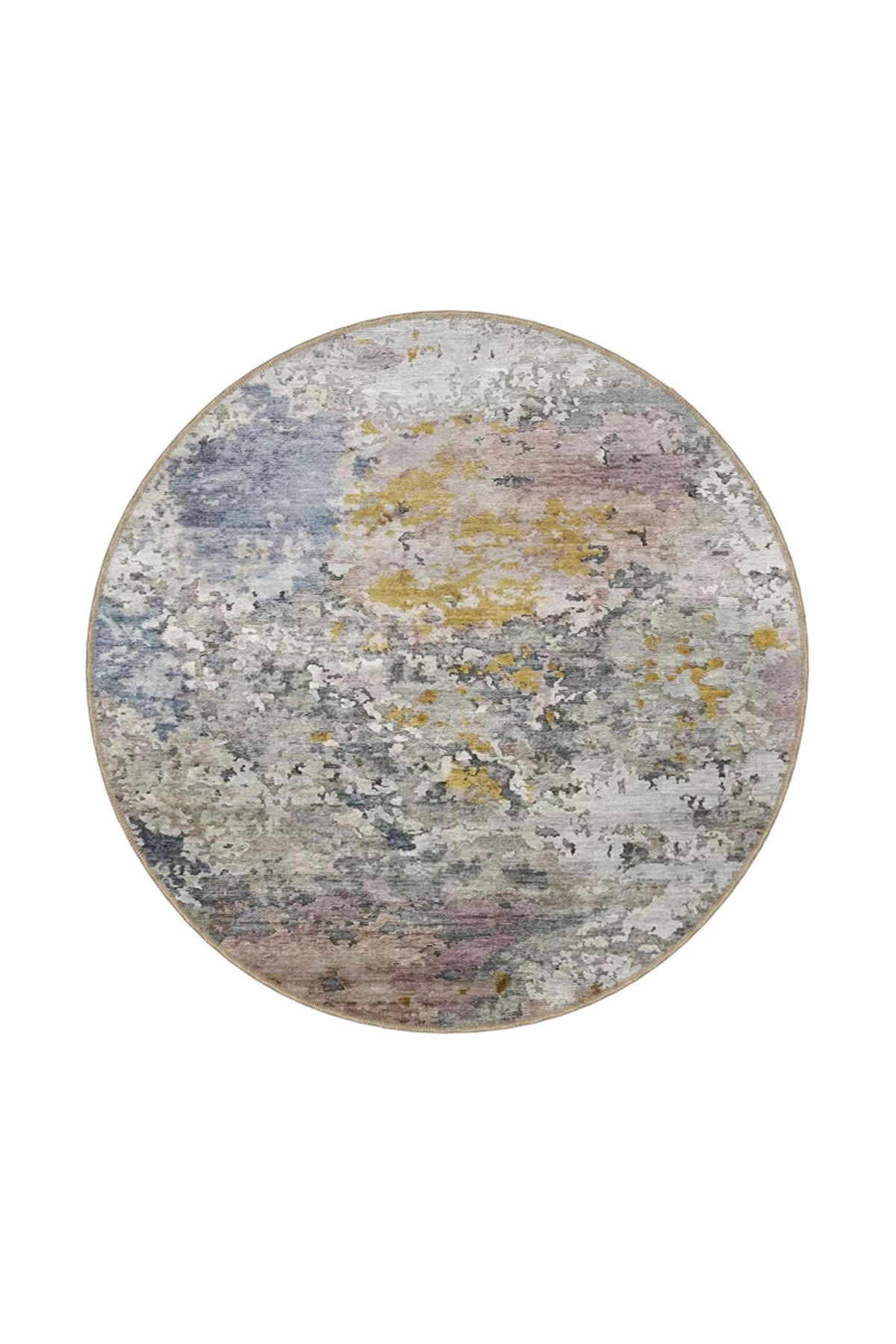 Gri Vintage Modern Desenli Dokuma Taban Halı miravip1005