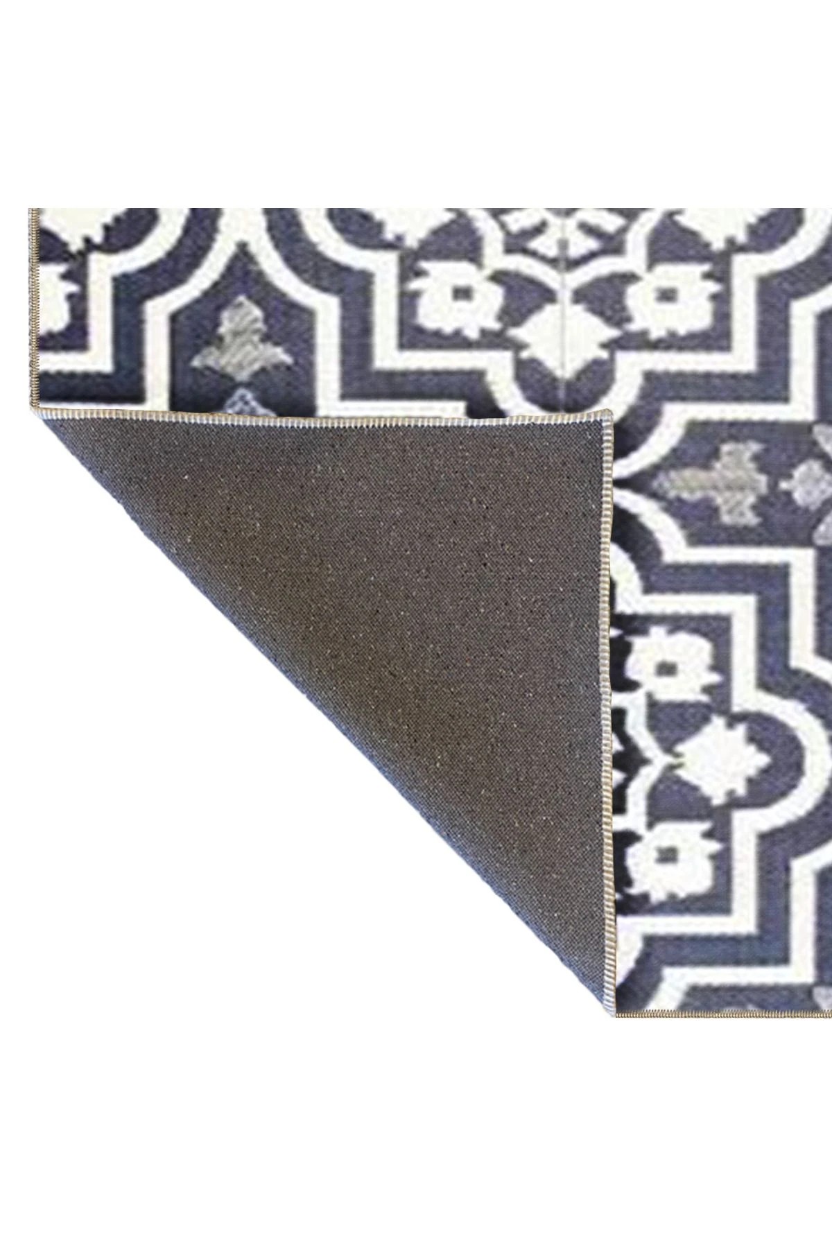 Lacivert Bej Temalı Geleneksel Motif Etnik Desenli Vintage Dekoratif Halı 4764