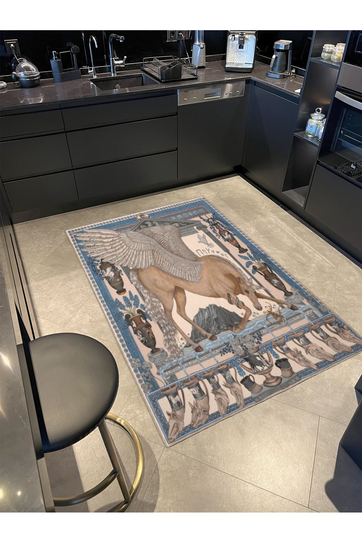 Kanatlı ve At Desenli Dokuma Taban miravip706