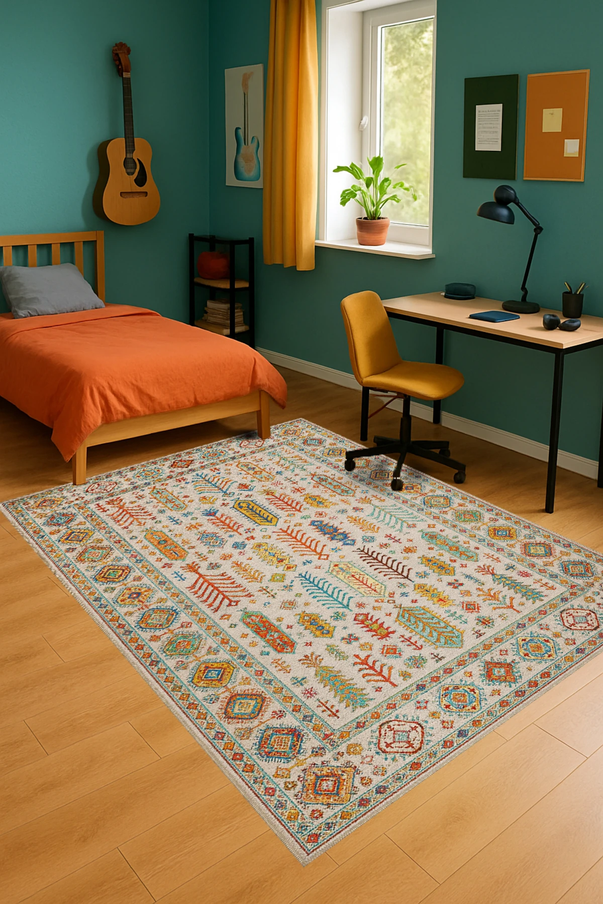 MOSSO Geleneksel Motifli Desen Dokuma Taban Vintage Dekoratif Halı mosso873