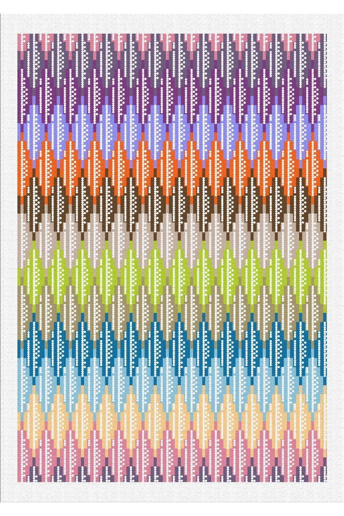 Opal Çok Renkli Etnik Desenli Dokuma Taban Modern Dekoratif Halı opal06