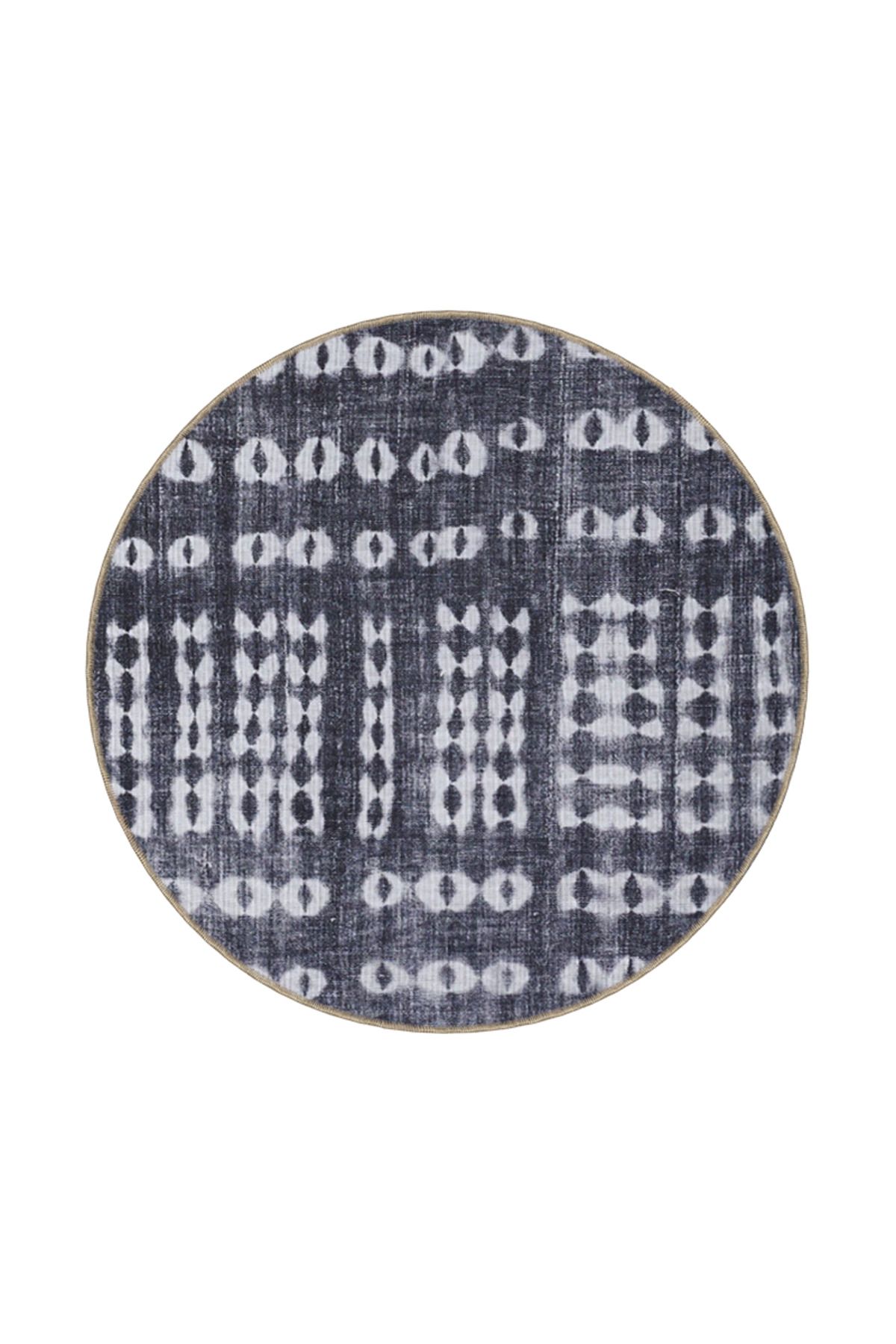 Gri Motifli Geometrik Dekoratif Halı ve Yıkanabilir Halı miravip9630