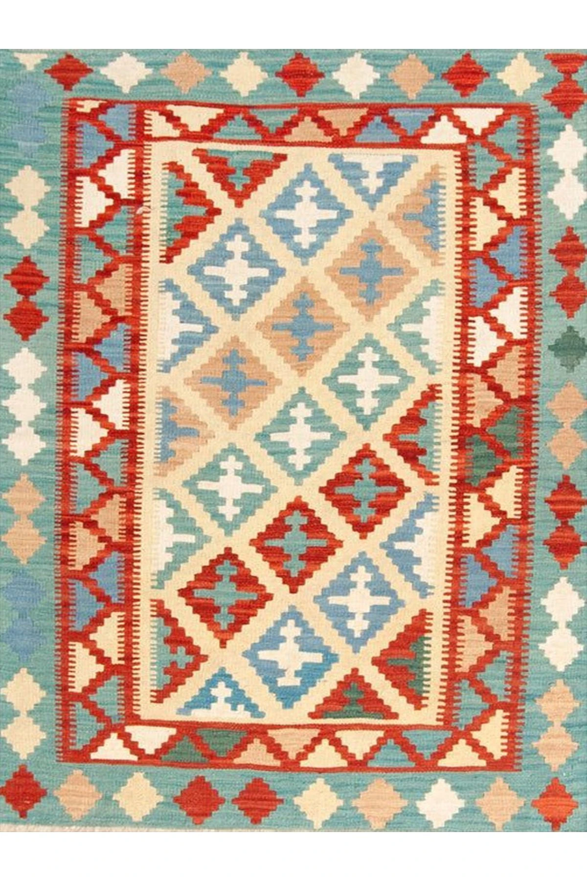 Aysu Koleksiyonu Çok Renkli Etnik Desenli Dokuma Taban Modern Dekoratif Halı aysu33