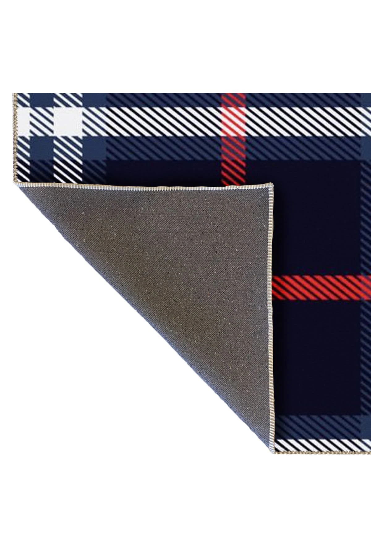 Lacivert Temalı Çizgili Geometrik Desenli Kreatif Modern Dekoratif Halı 4818