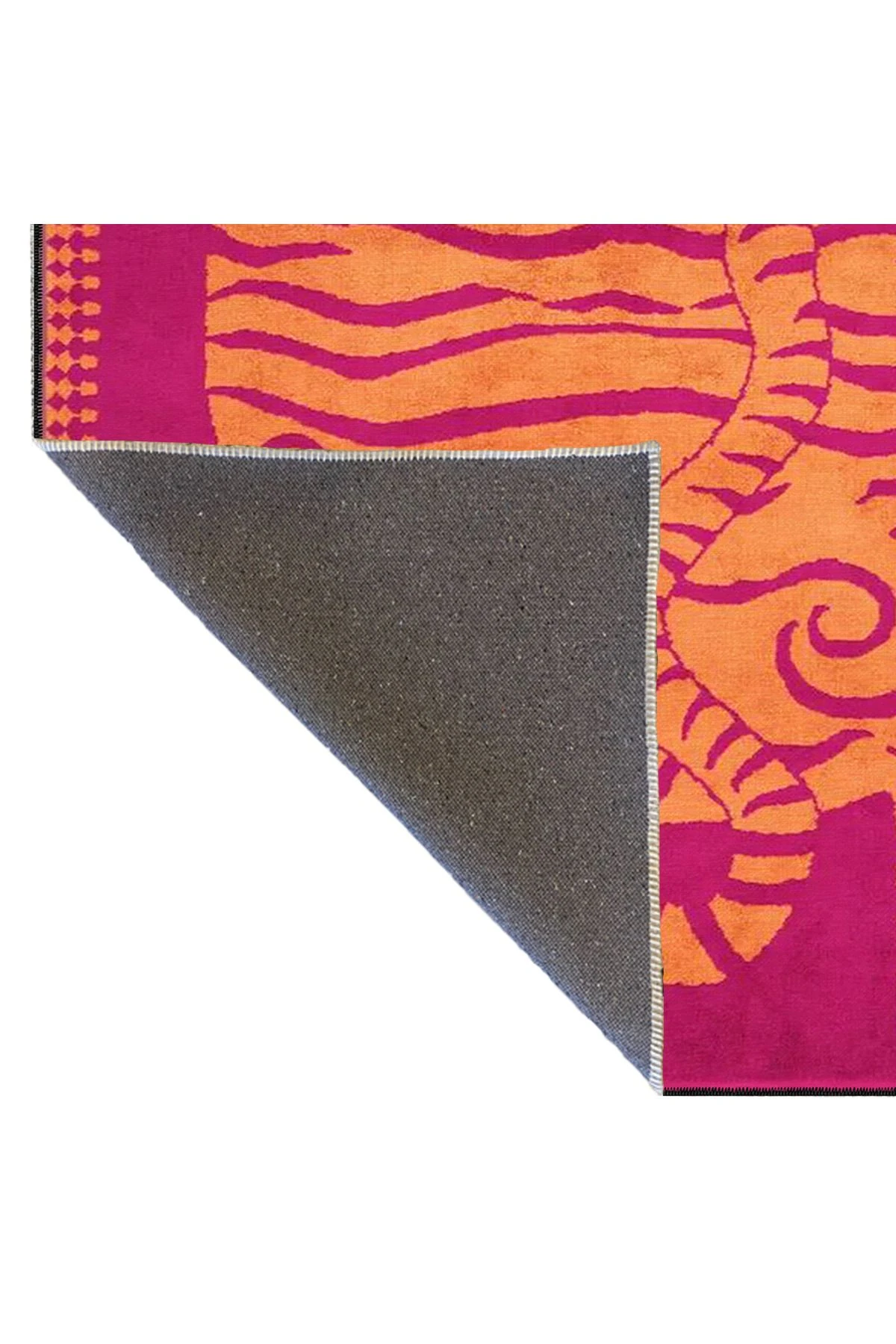 Pembe Tonlarında Kaplan Desenli Dokuma Taban Halı miravip540