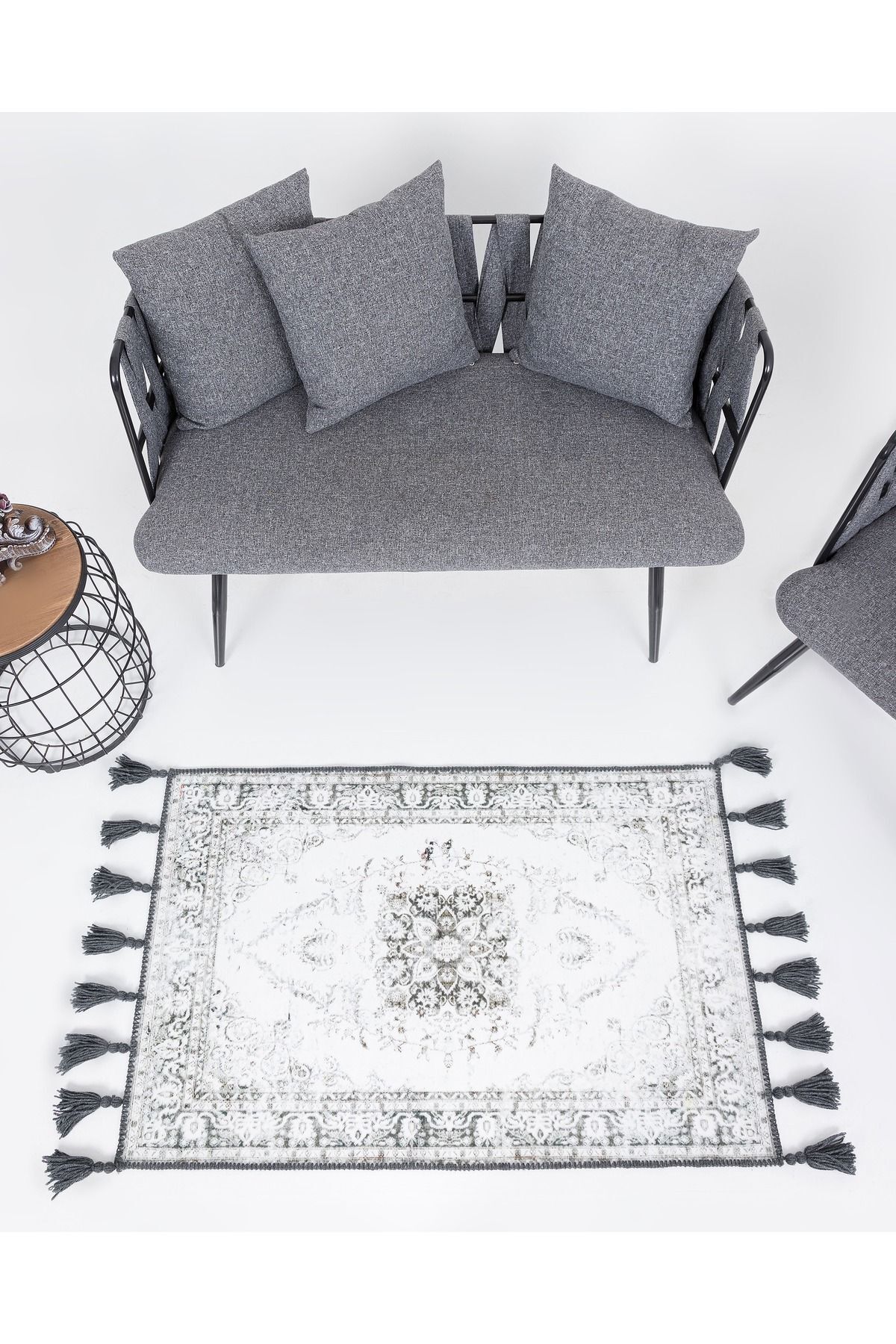 Transparent Tasarım Serisi Gri Temalı Dekoratif Şeffaf Halı transparent01