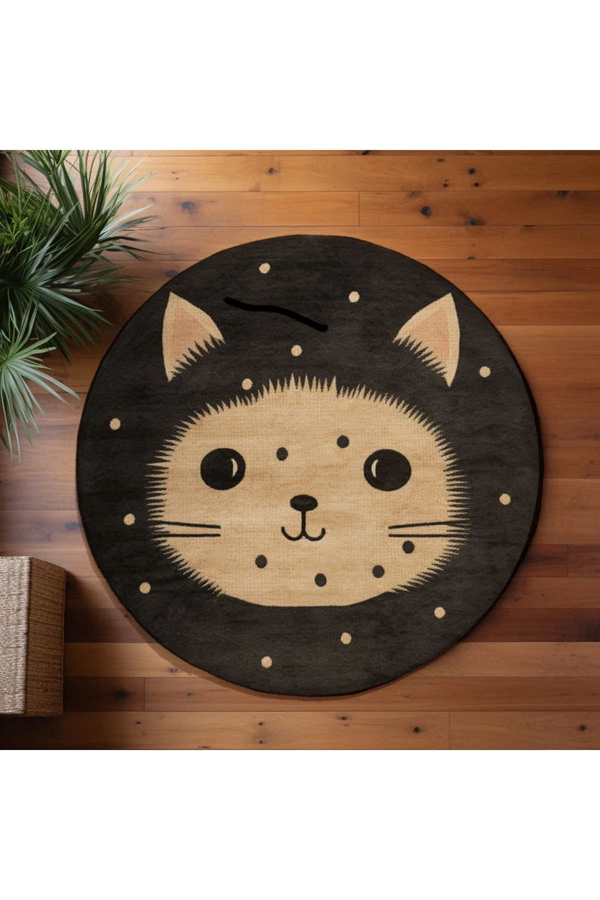 Dido Koleksiyonu Gri Bej Temalı Kedi Desenli Modern Dekoratif Halı 3390