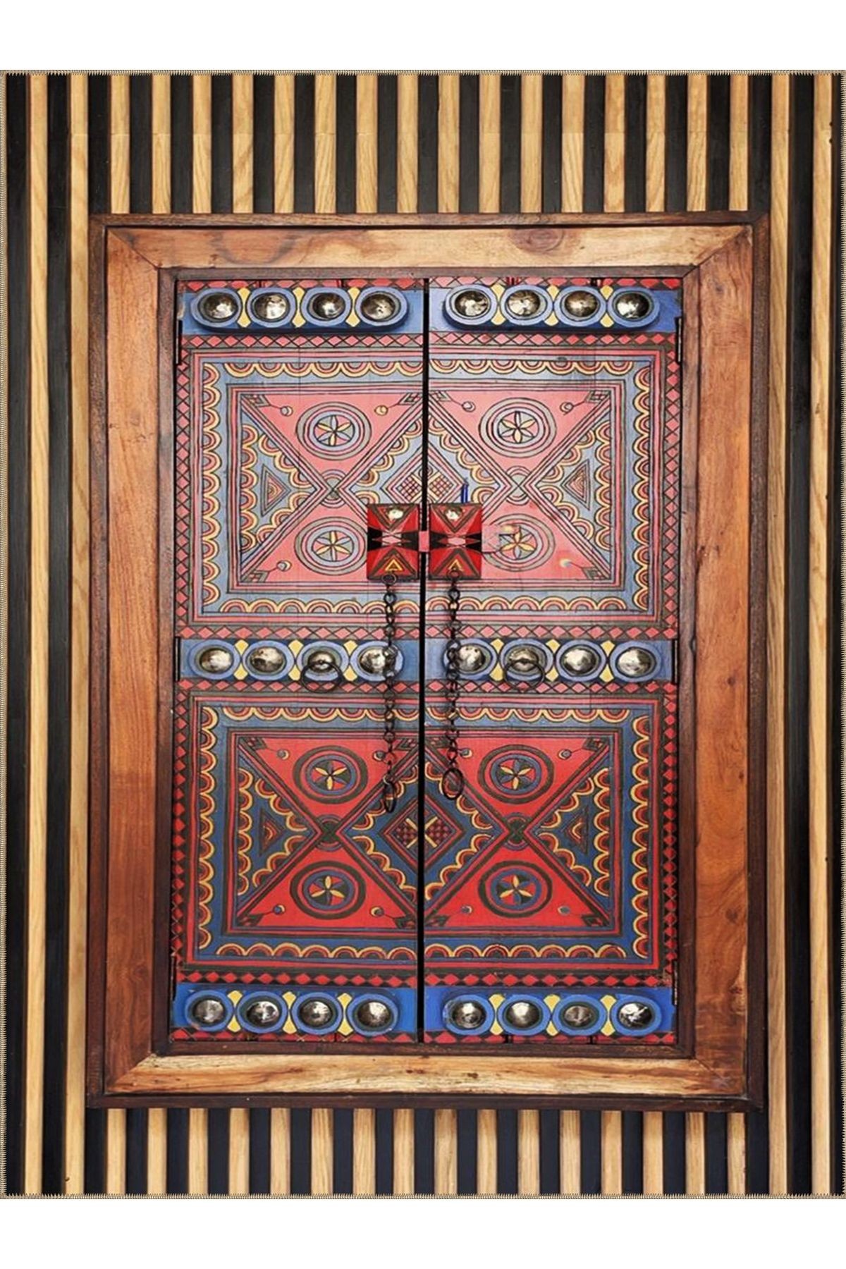 Kemal Koleksiyonu Çok Renkli Geleneksel Vintage Desenli Dokuma Taban Etnik Dekoratif Halı 60