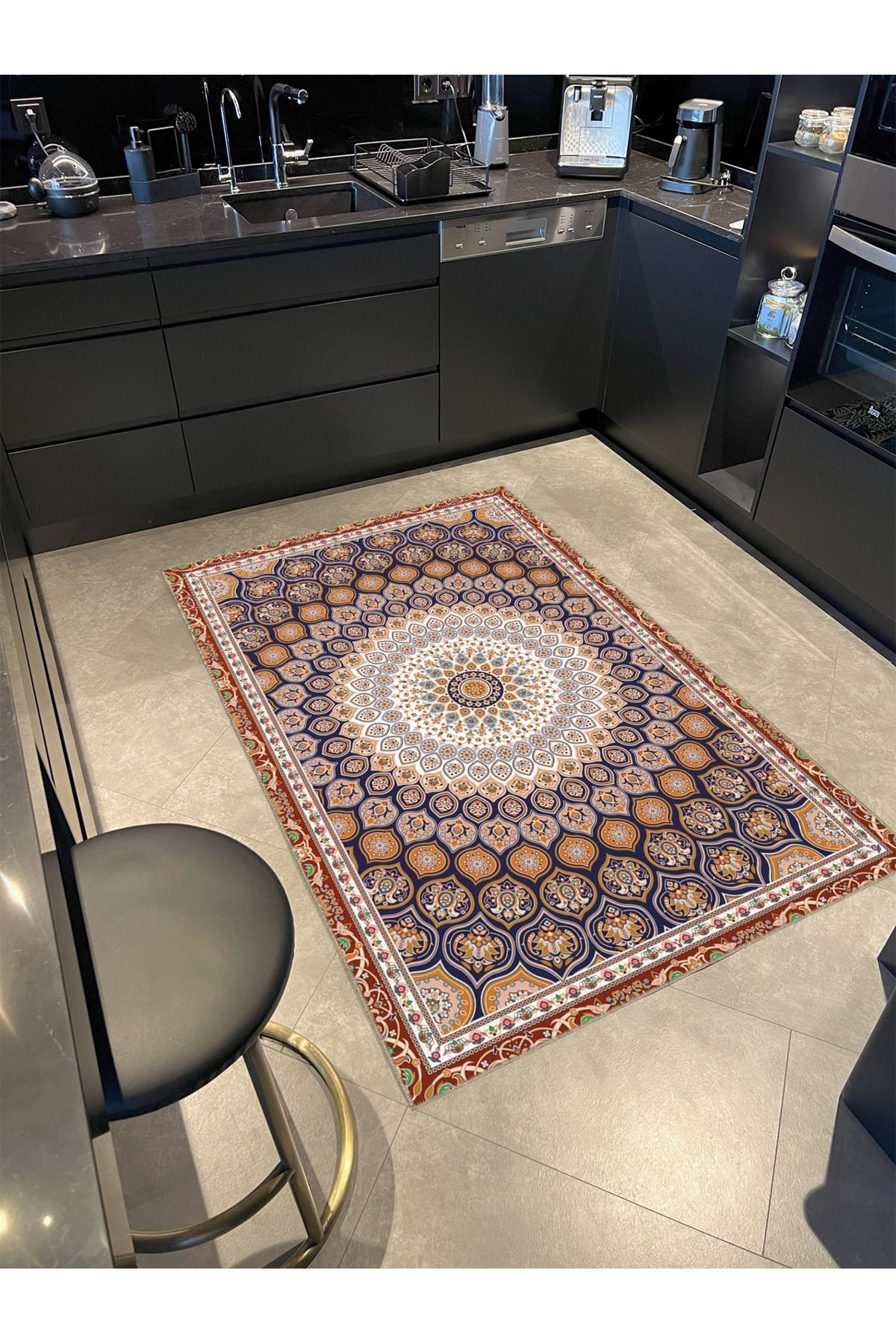 Çok Renkli Geleneksel Motif Etnik Desenli Vintage Dekoratif Halı 5091