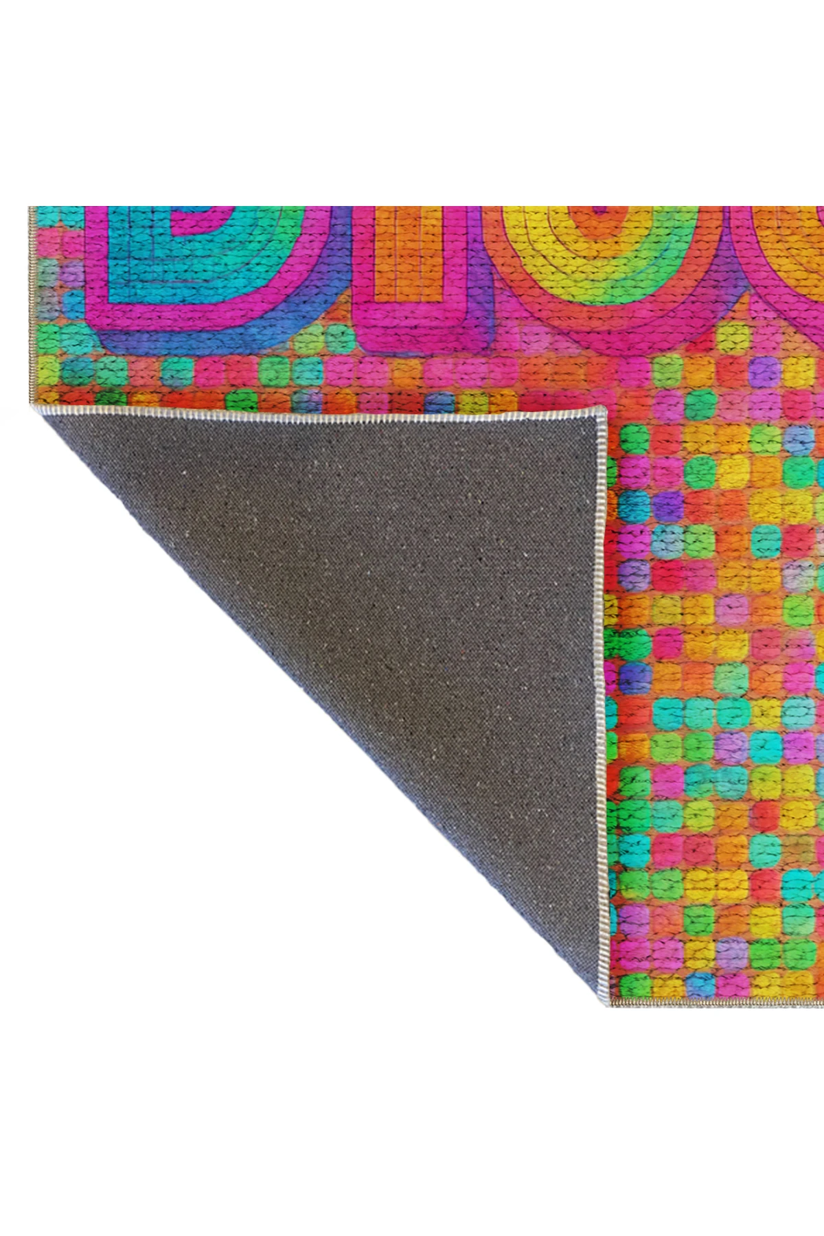 MOSSO DİSCO Yazılı Desen Dokuma Taban Vintage Dekoratif Halımosso983