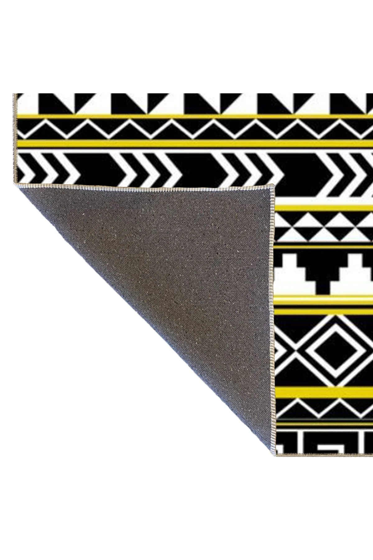 Siyah Bej Temalı Geometrik Desenli Modern Dekoratif Halı 4662