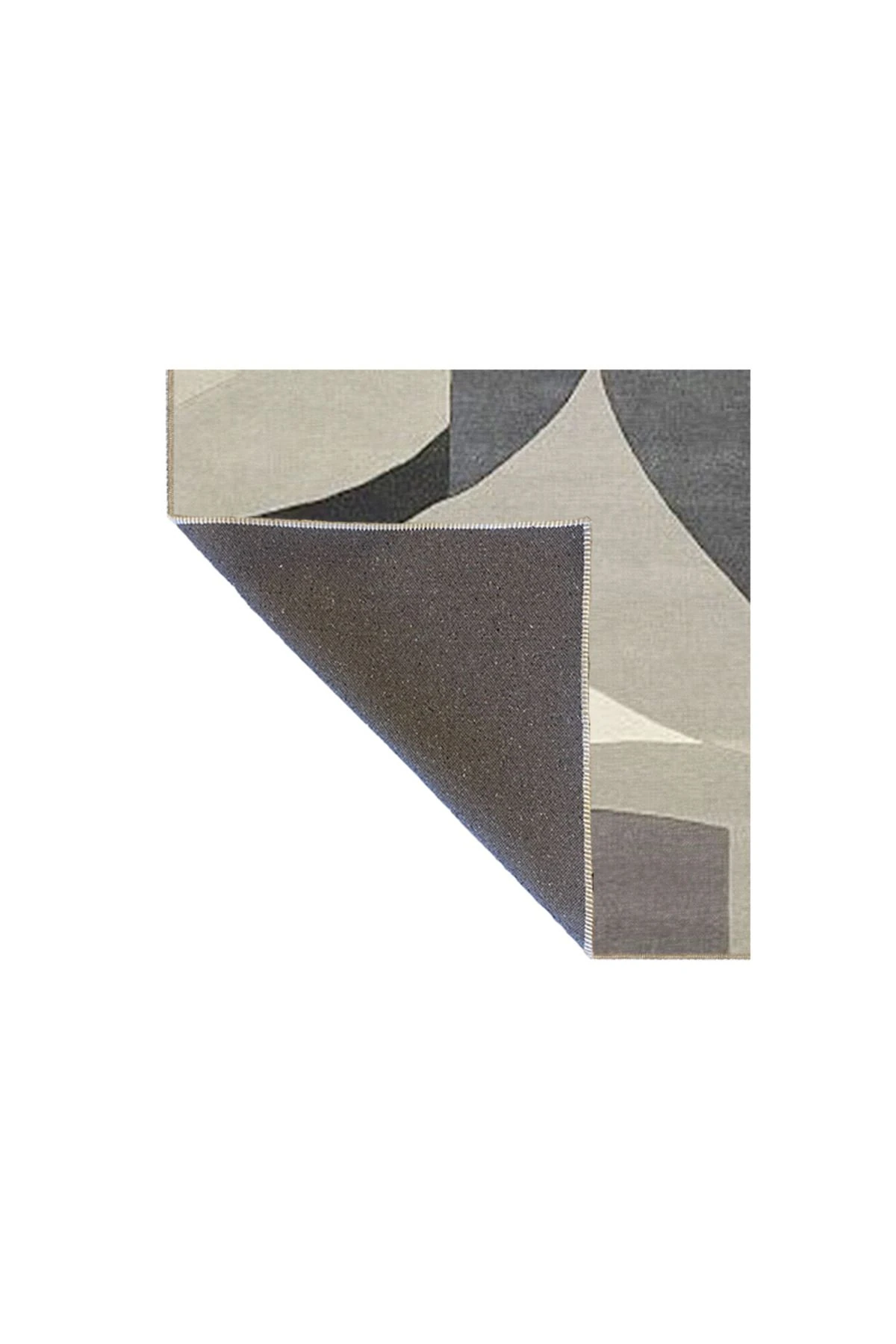 Krem Gri Geometrik Desenli Dokuma Taban miravip822