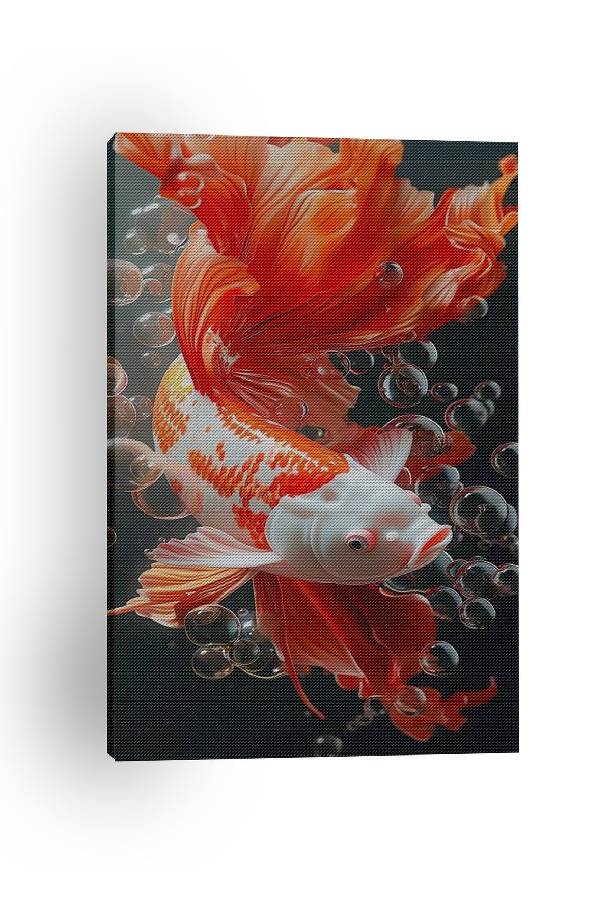 Kanvas Tablo Sulu Turuncu Renkli Balık Animal Tablo Temalı Tablo