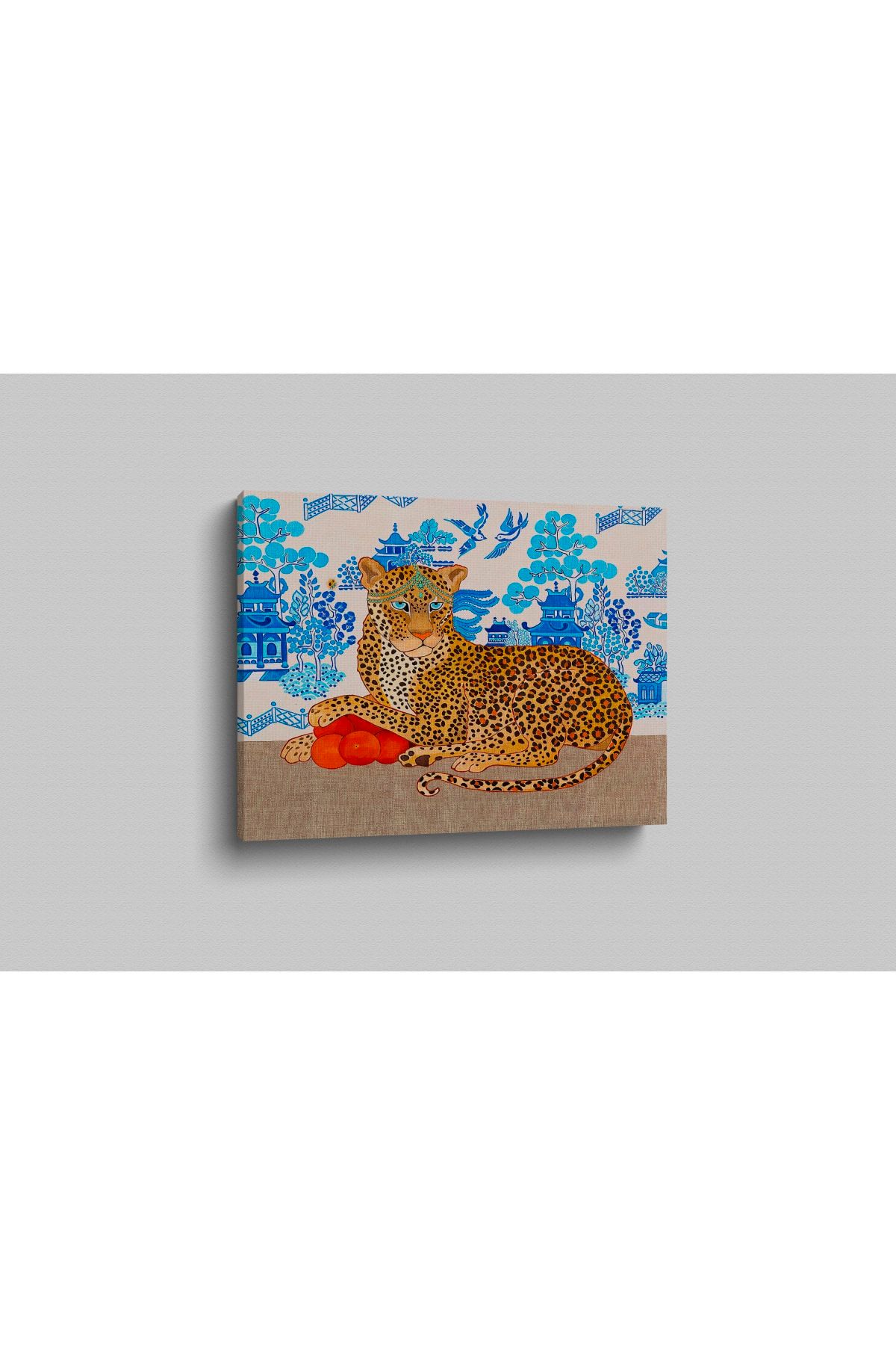 Kanvas Tablo 1049 Kaplan Blue Blanc Arka Temalı 147