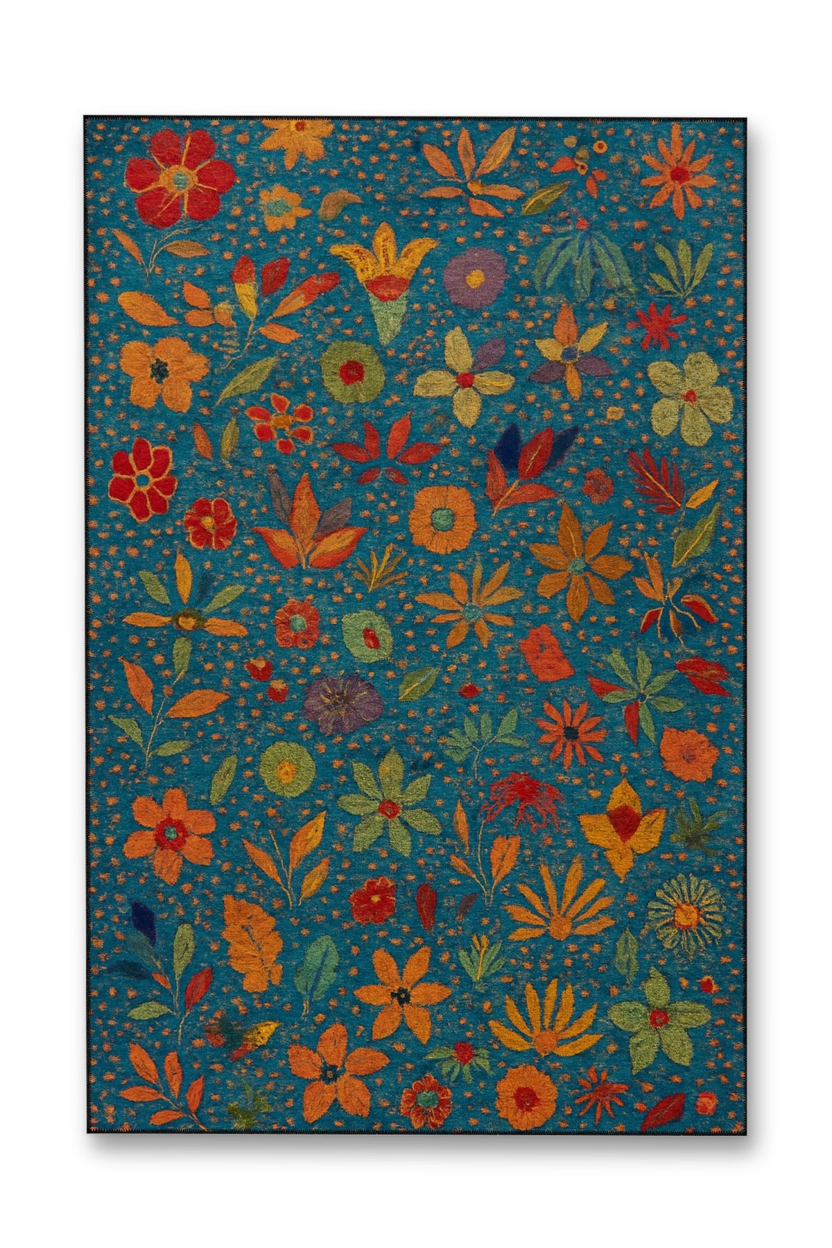 MOSSO Eskitme Görünümlü Floral Desenli Dokuma Taban Modern Dekoratif Halı mosso95