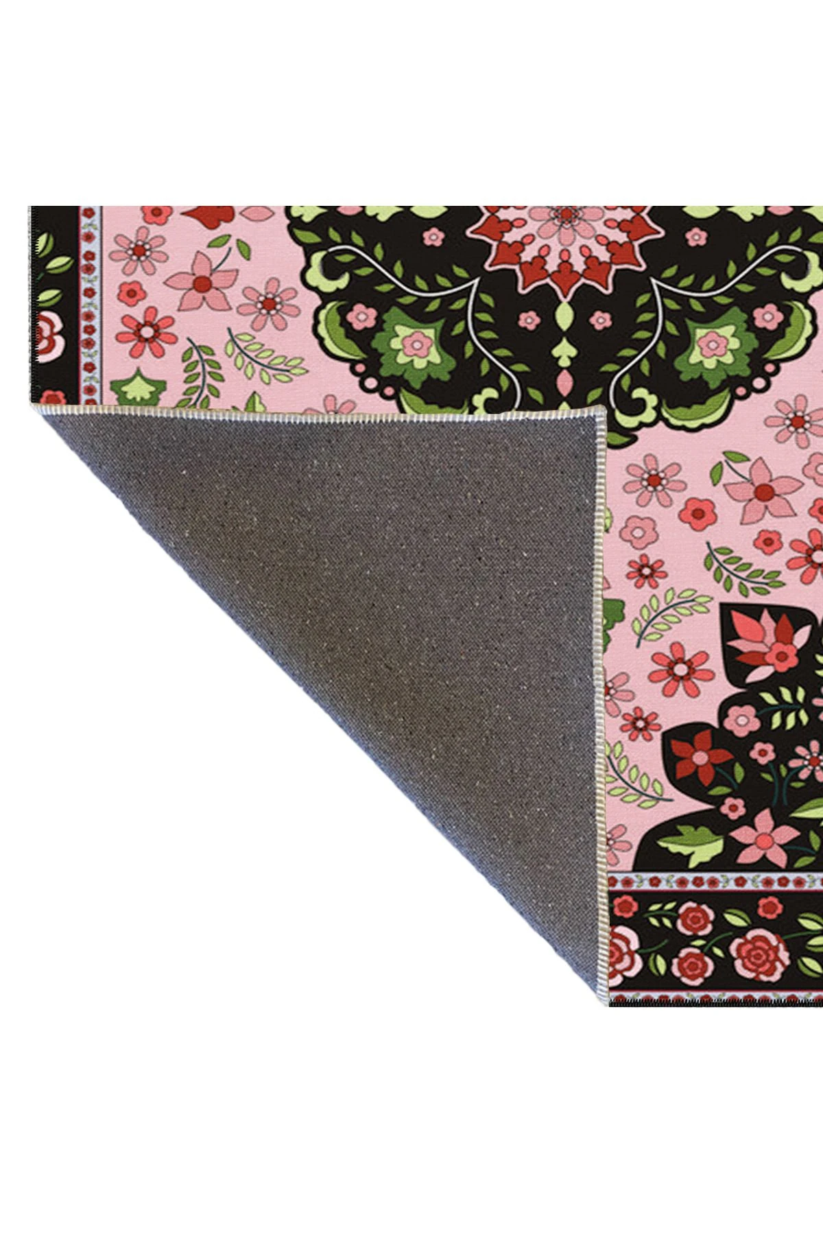 Pembe Geometrik Floral Modern Dekoratif Halı miravip149