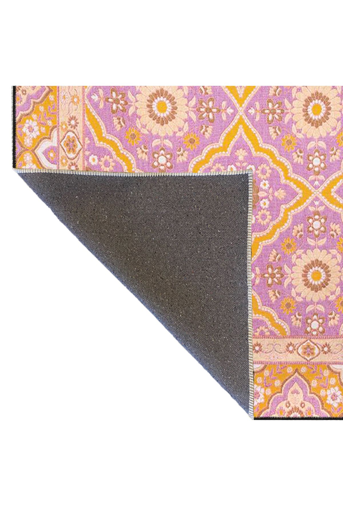 Pembe Baklavalı Geometrik Modern Dekoratif Halı miravip217