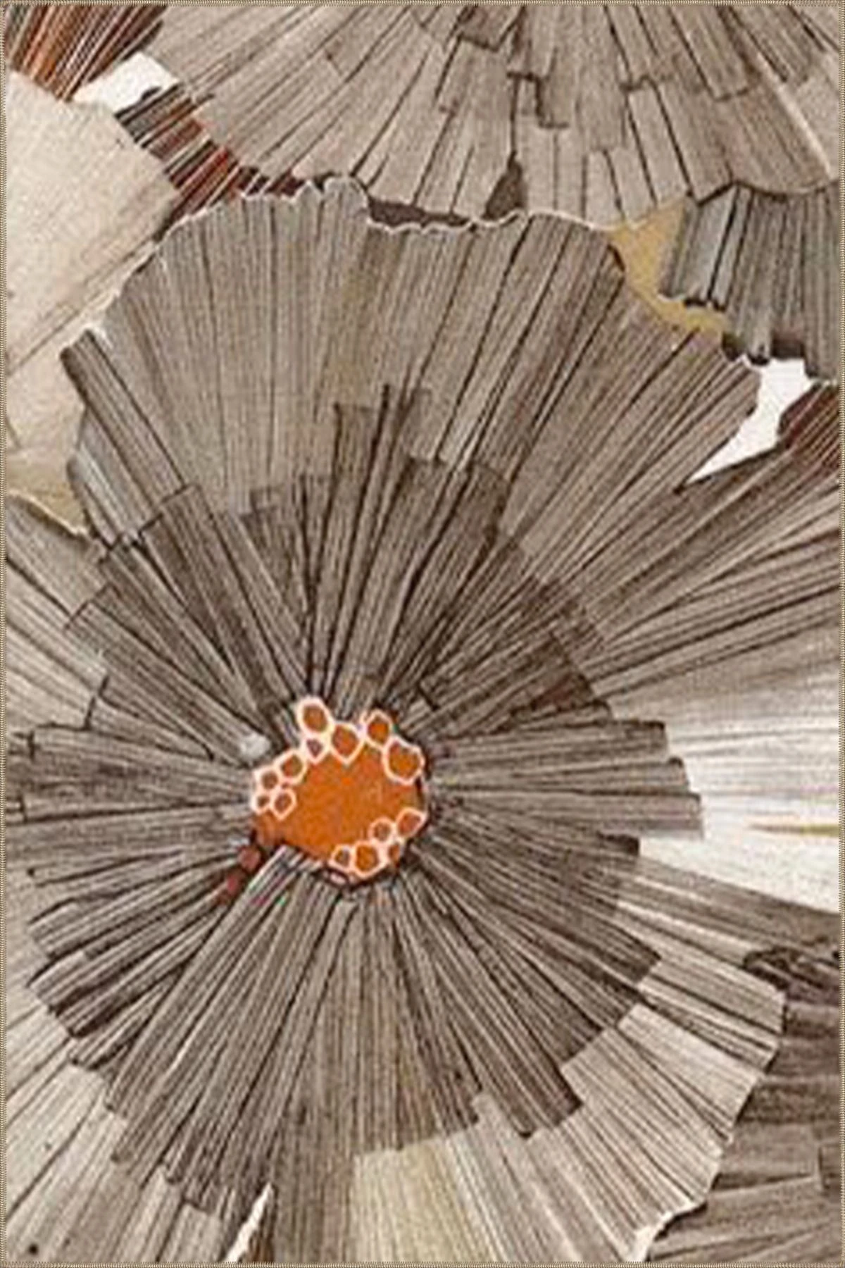 Kahverengi Yapraklı Desenli Dokuma Taban Halı ve Yıkanabilir Halı miravip10268