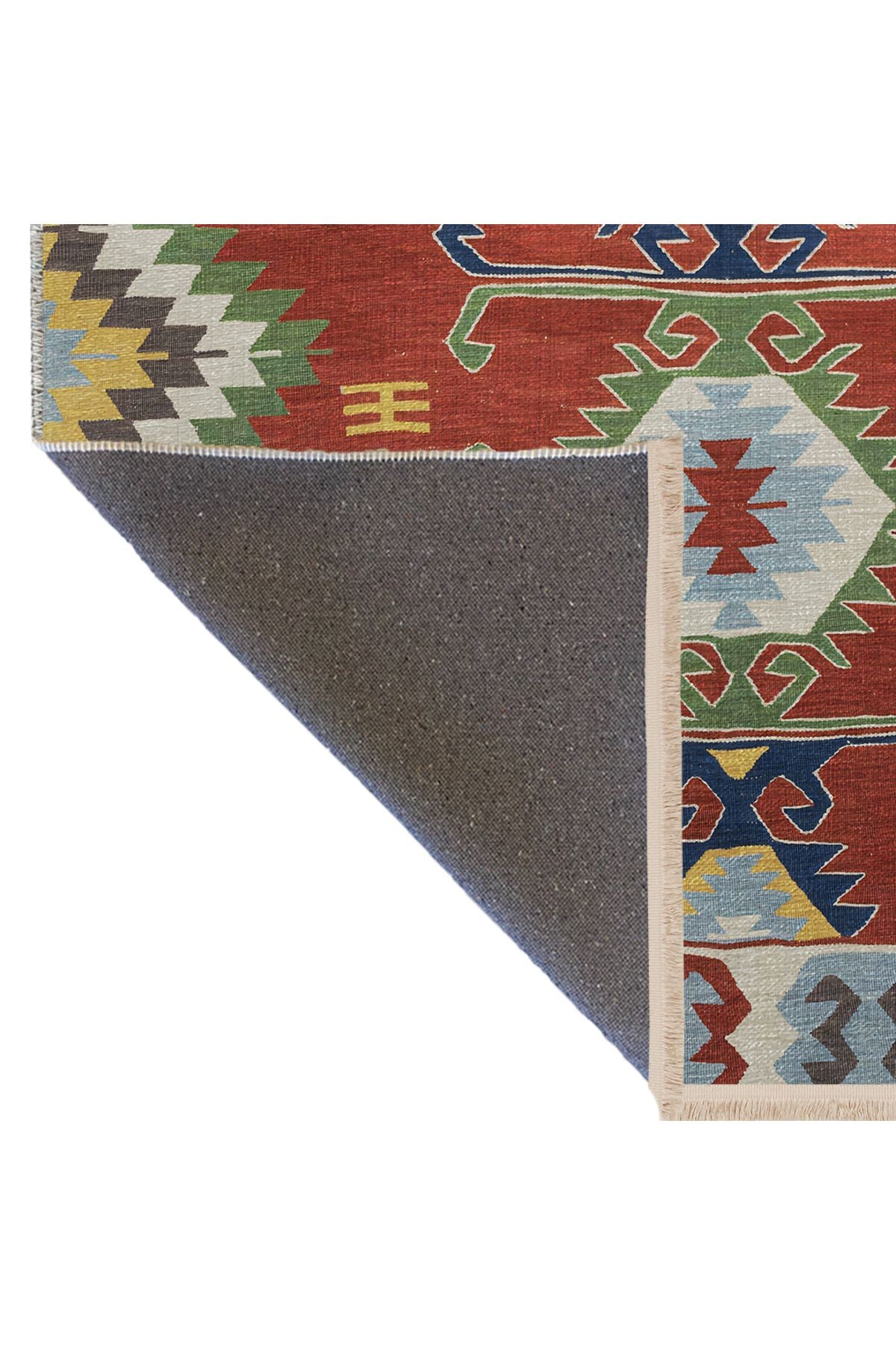 Çok Renkli Geleneksel Motif Desenli Kreatif Vintage Dekoratif Halı 2630