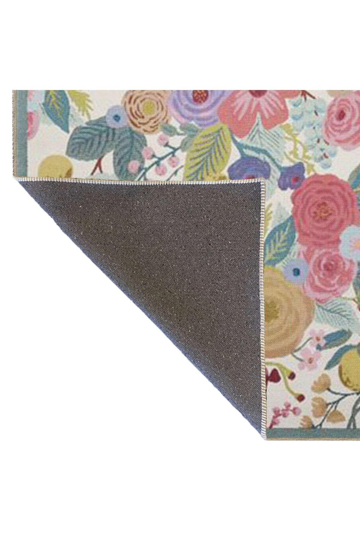 Krem Tonlu Karışık Renkli Çiçekli Modern Dekoratif Halı miravip264