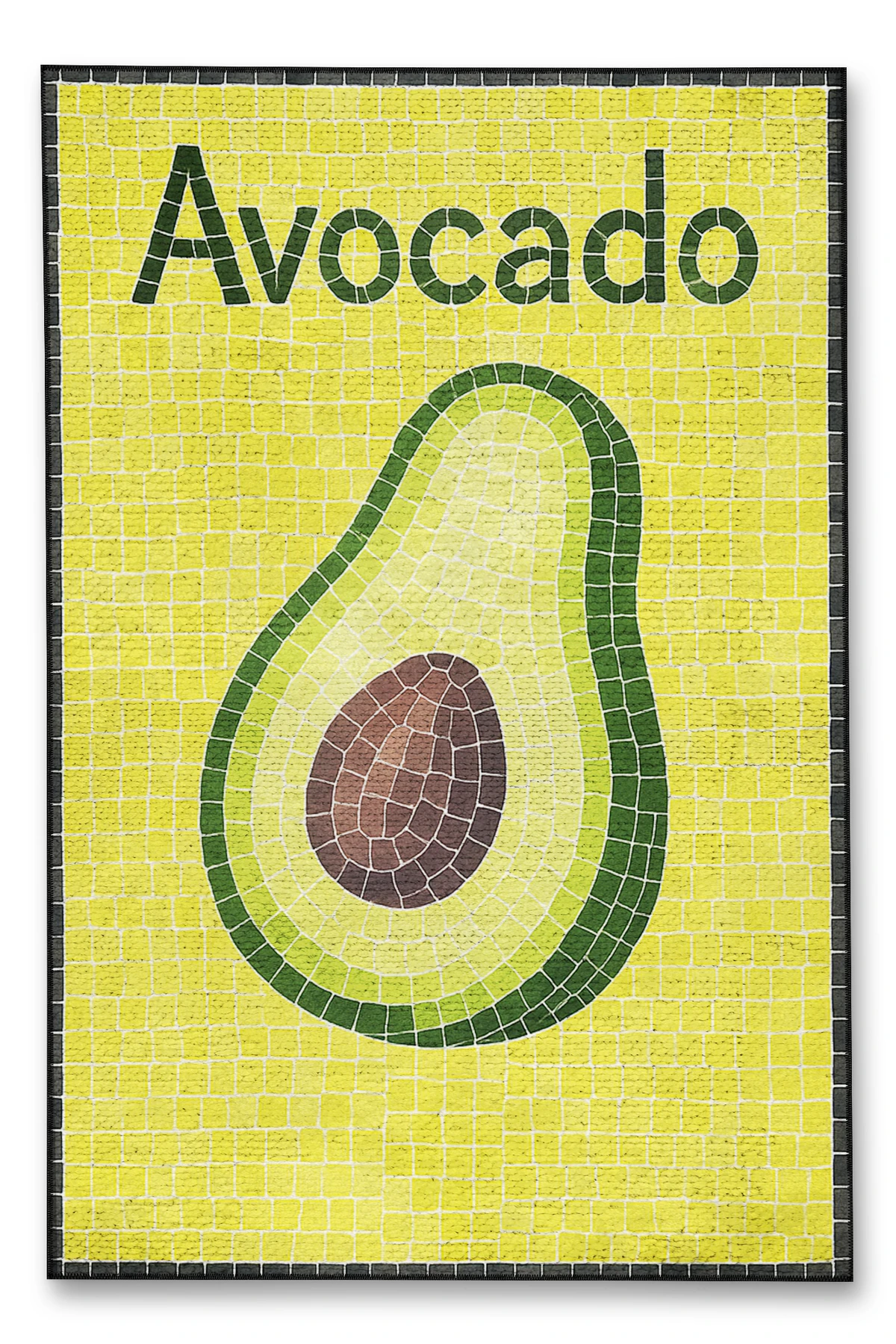 MOSSO AVOCADO Yazılı Desen Dokuma Taban Vintage Dekoratif Halımosso997