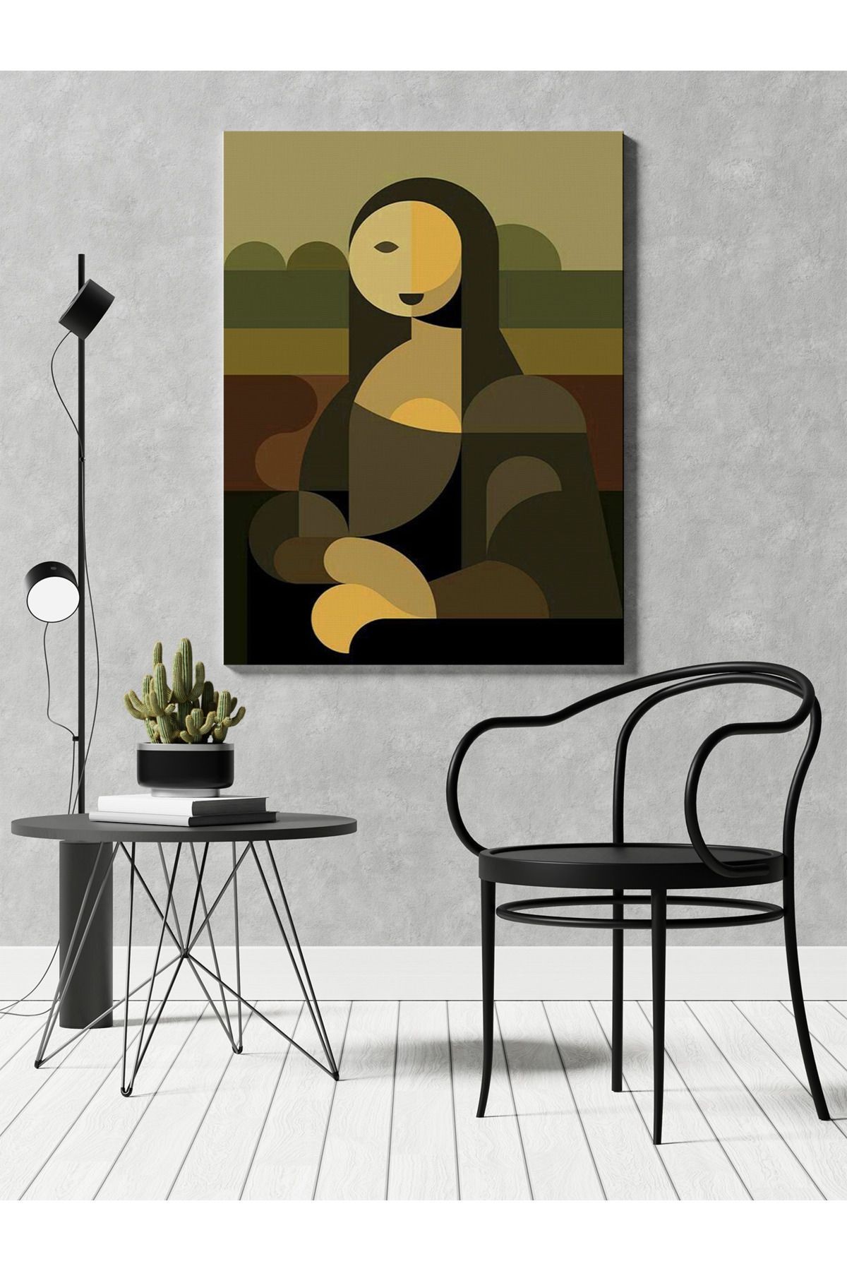 Kanvas Tablo Mona Lisa Temalı Desenli Temalı Tablo