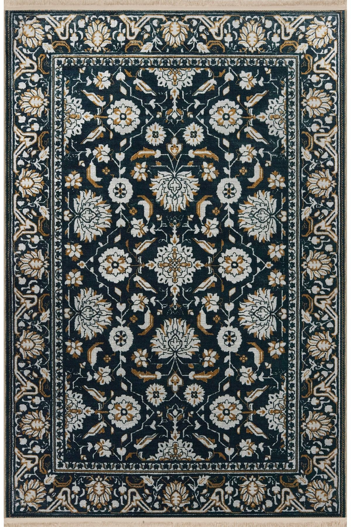 Çok Renkli Geleneksel Motif Etnik Çiçek Desenli Kreatif Vintage Dekoratif Halı 2845