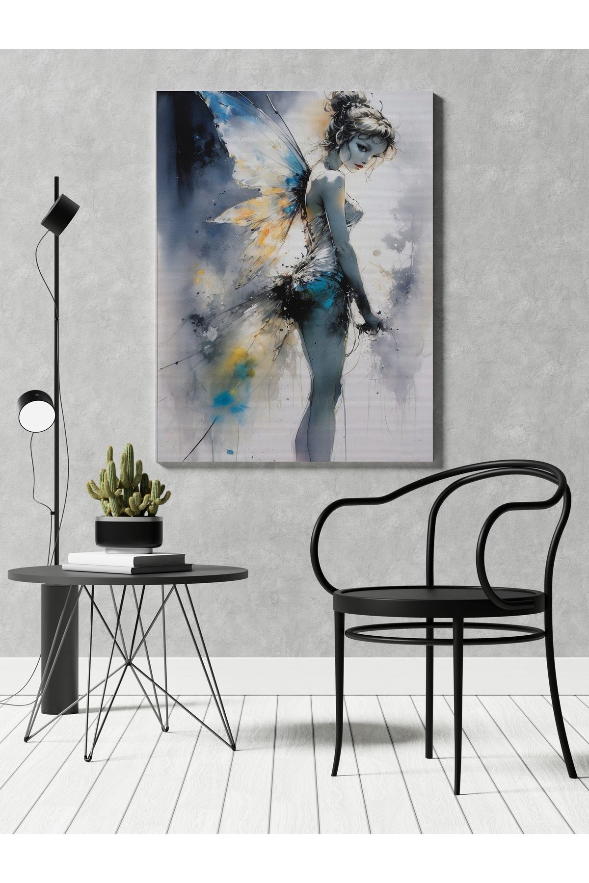 Kanvas Tablo Kadın Melek Temalı Desenli Modern Tablo