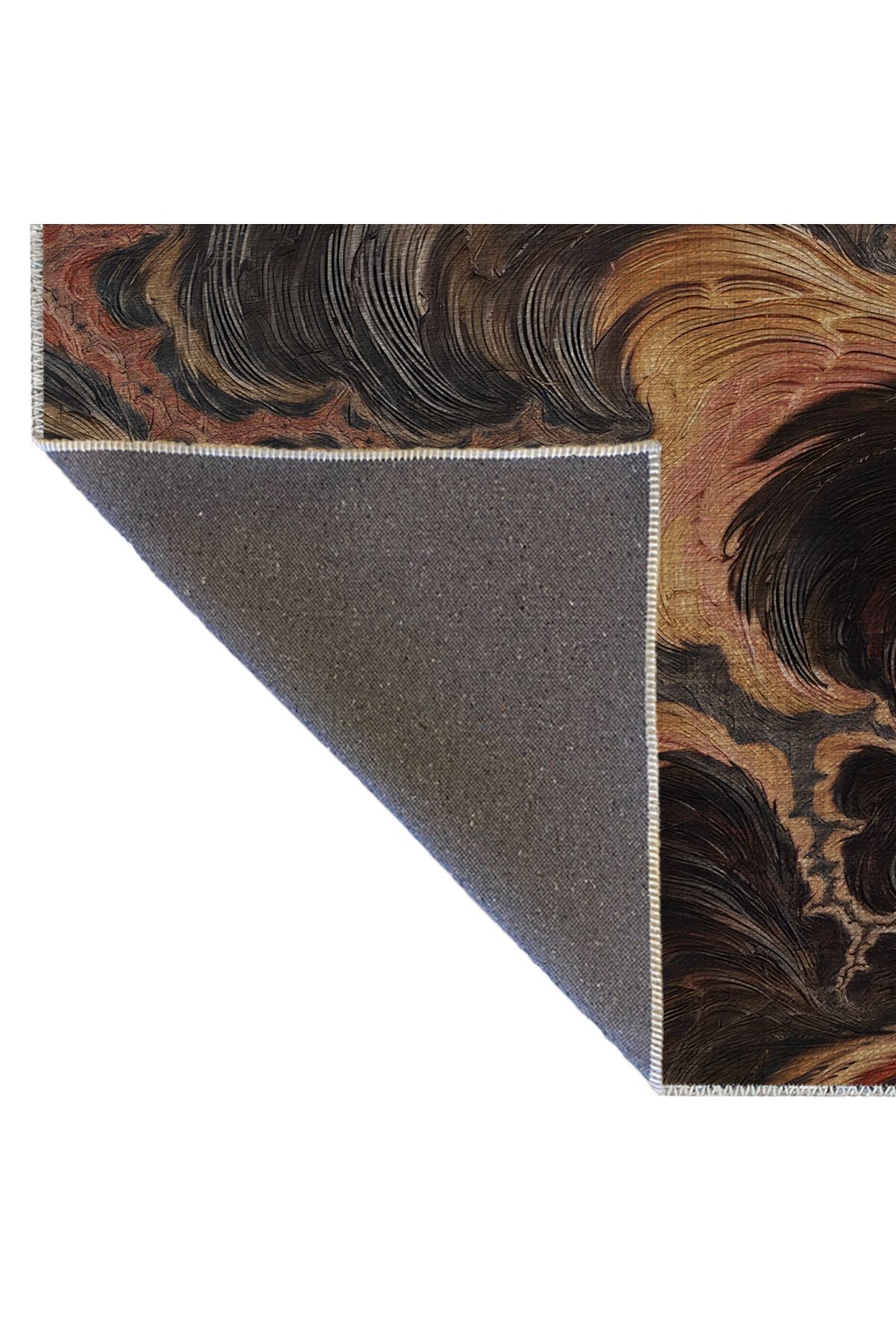 Koyu Ton Çok Renkli Soyut Duman Bulut Desenli Kreatif Modern Dekoratif Halı 2361