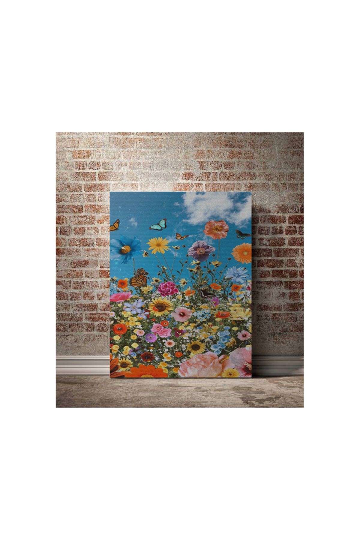 Kanvas Tablo Mavi Gök Altında Floral Temalı Modern Tablo