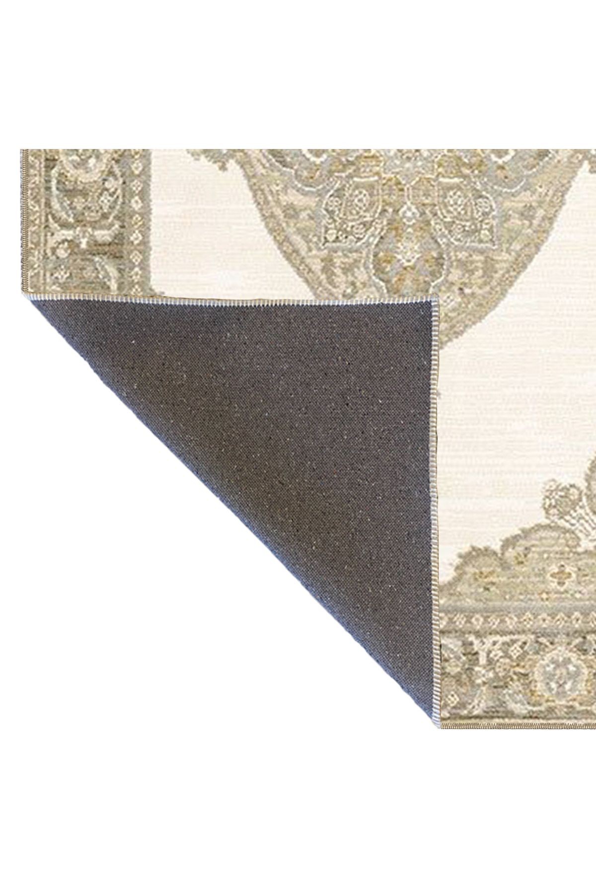 Bej Temalı Geleneksel Motif Etnik Desenli Vintage Dekoratif Halı 4594