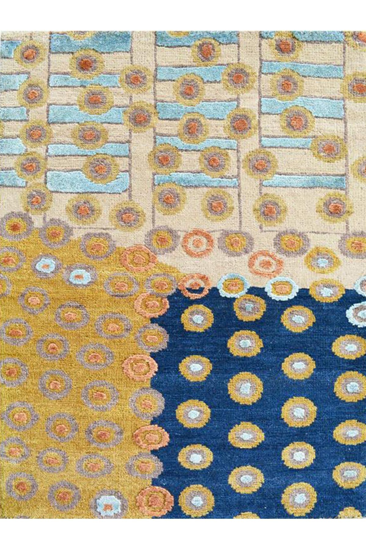 Barcelona Koleksiyonu Çok Renkli Karma Şekil Figürleri Desenli Modern Dekoratif Halı 23