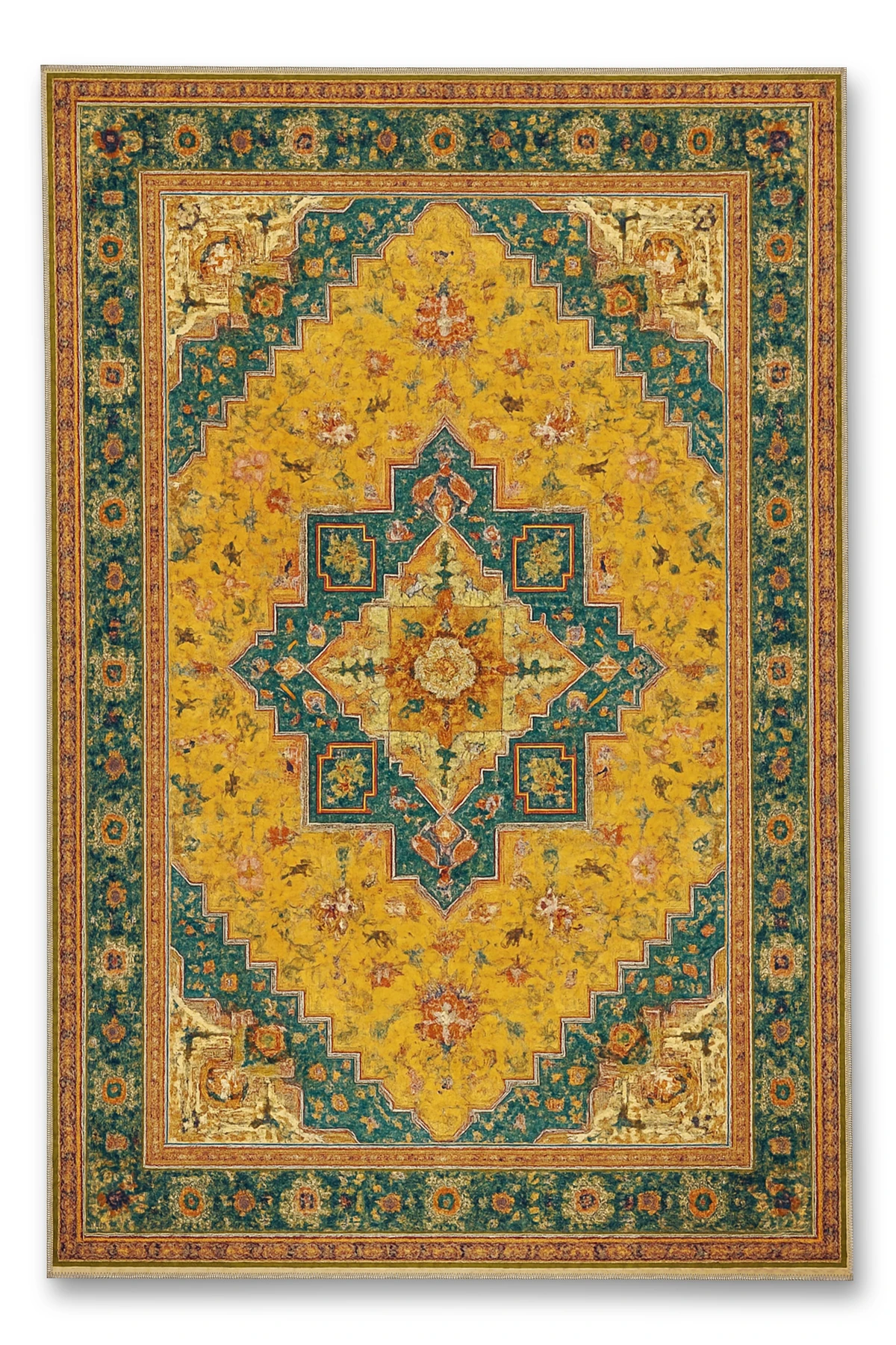 MOSSO Geleneksel Motifli Desen Dokuma Taban Vintage Dekoratif Halı mosso897