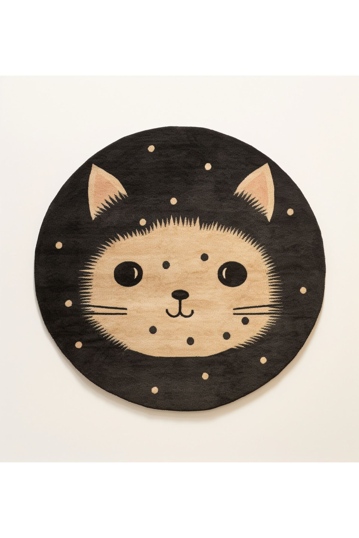 Dido Koleksiyonu Gri Bej Temalı Kedi Desenli Modern Dekoratif Halı 3390