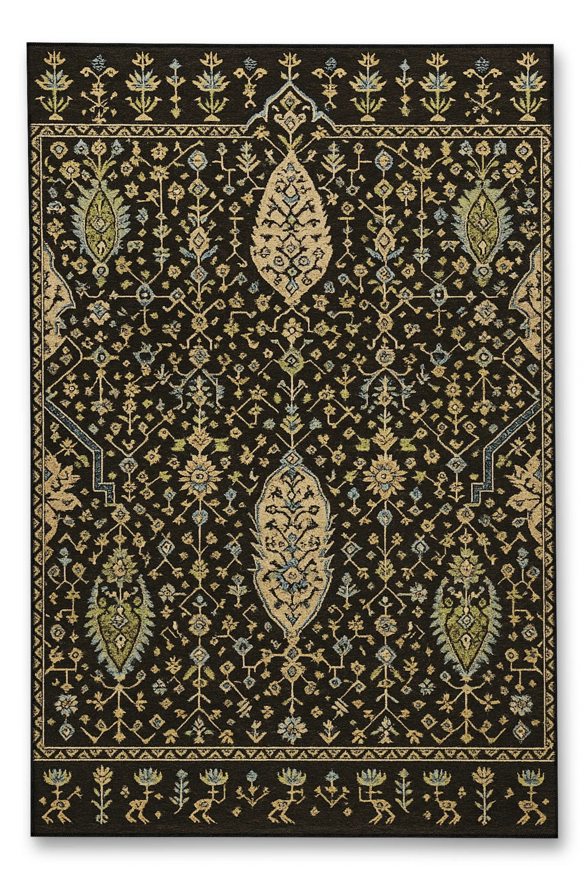 MOSSO Klasik Anadolu Geleneksel Desenli Dokuma Taban Vintage Dekoratif Halı mosso861