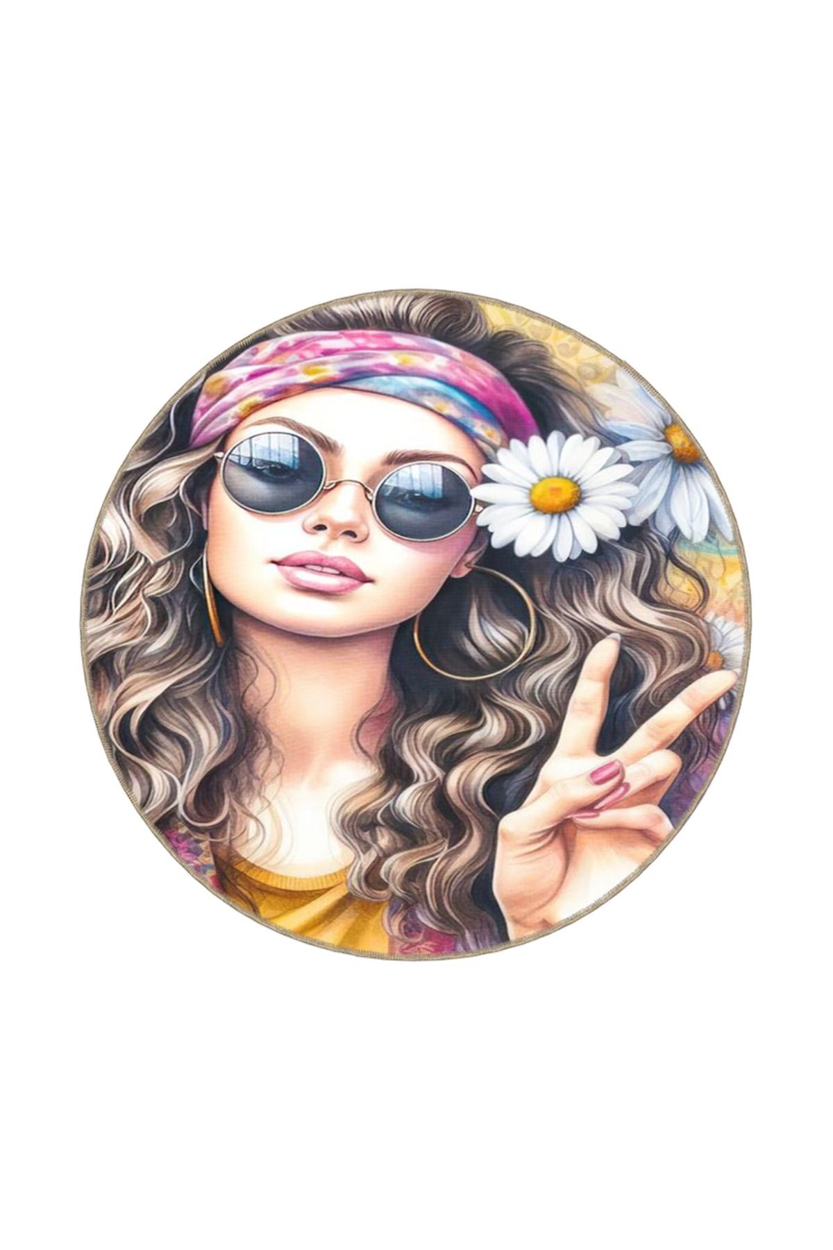 Cool Model Kız Desenli Dekoratif Halı miravip8176
