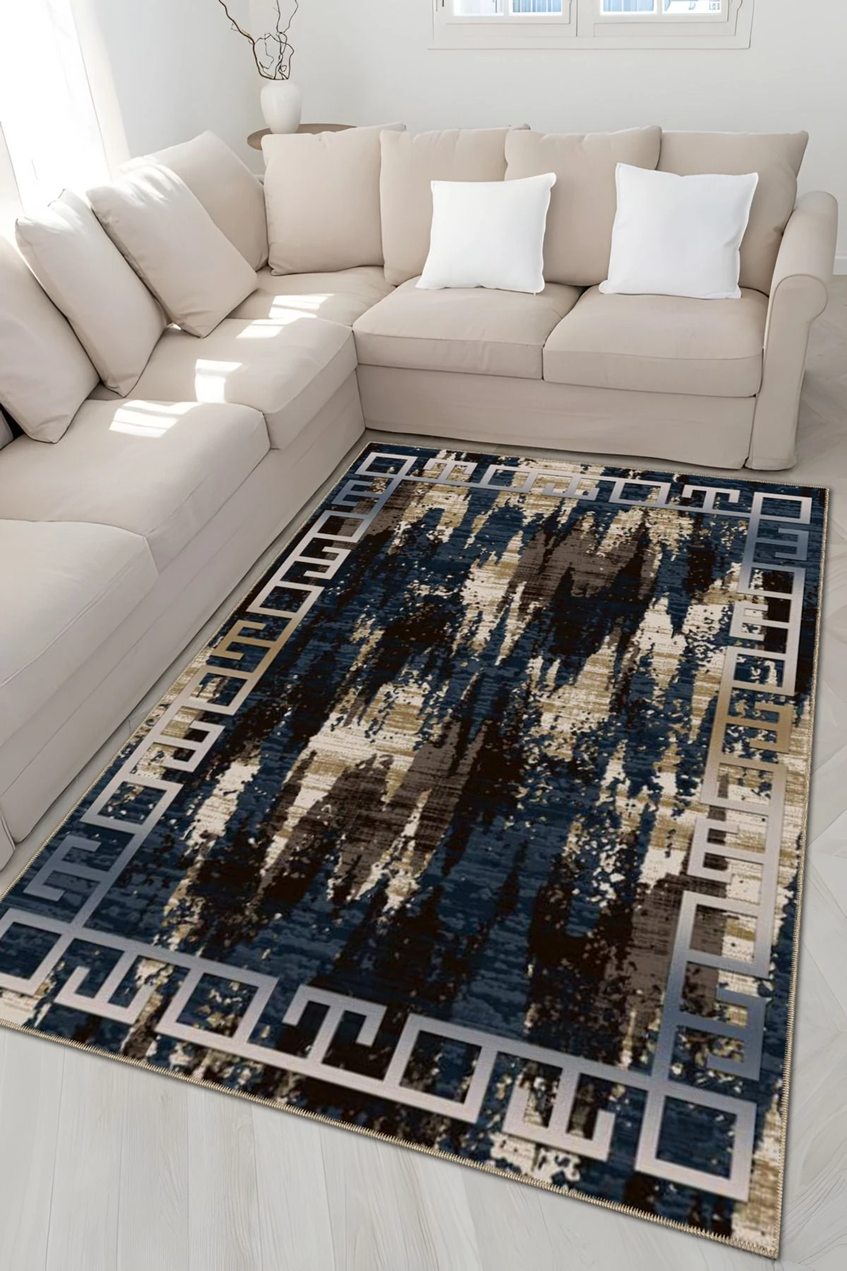 Çok Renkli Abstract Soyut Desenli Kreatif Modern Dekoratif Halı 4888