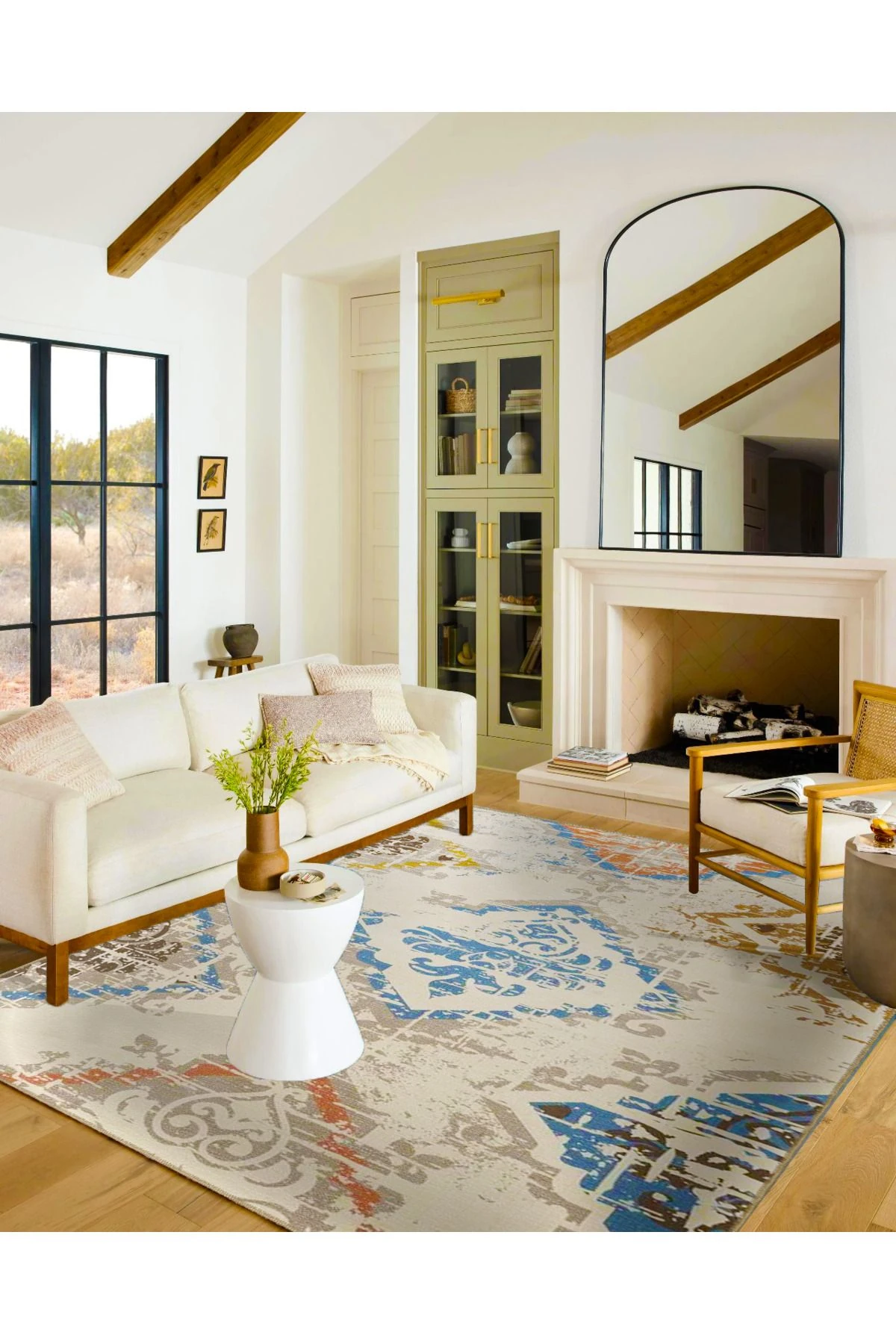 Sarı Kahverengi Baklavalı Temalı Dekoratif Halı ve Yıkanabilir Halı miravip9717