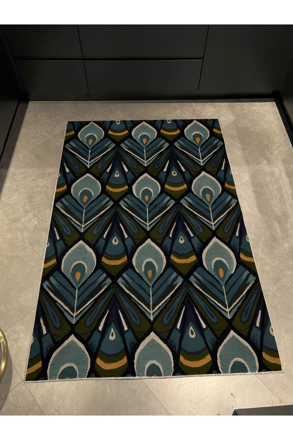 Çok Renkli Soyut Desenli Sürrealist Modern Dekoratif Halı 1677