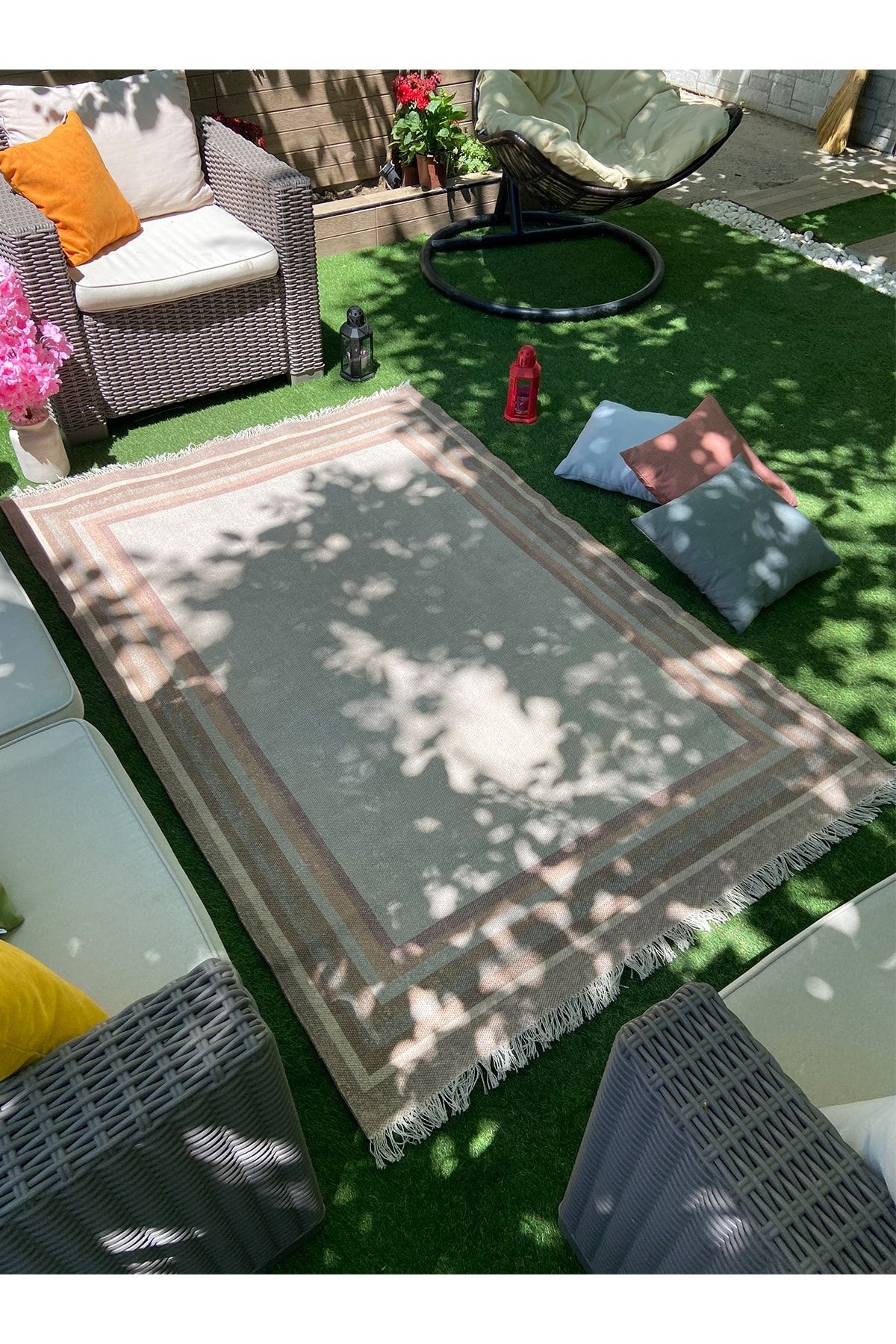 Bahama Çizgili Bej Iskandinav Kilim 305