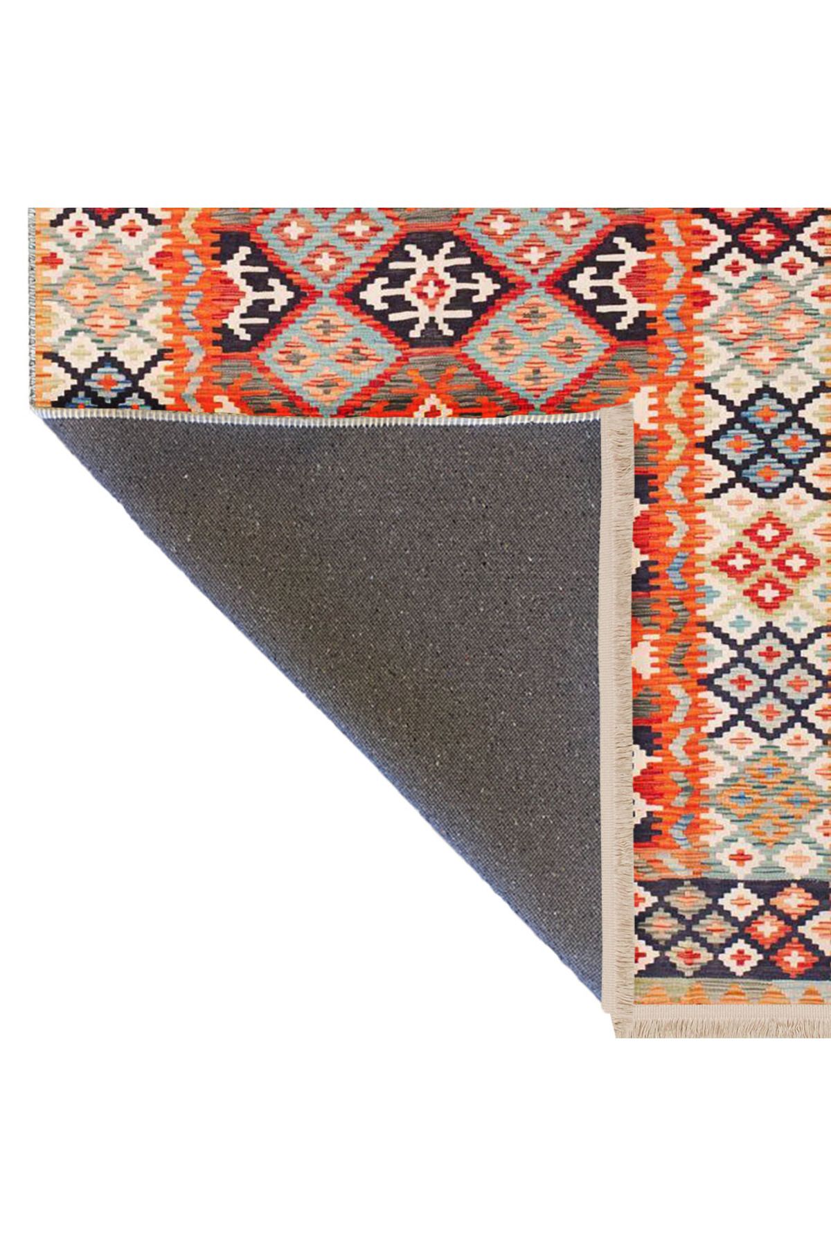 Güney Koleksiyonu Çok Renkli Geleneksel Motifler ve Etnik Desenli Vintage Dekoratif Halı 44