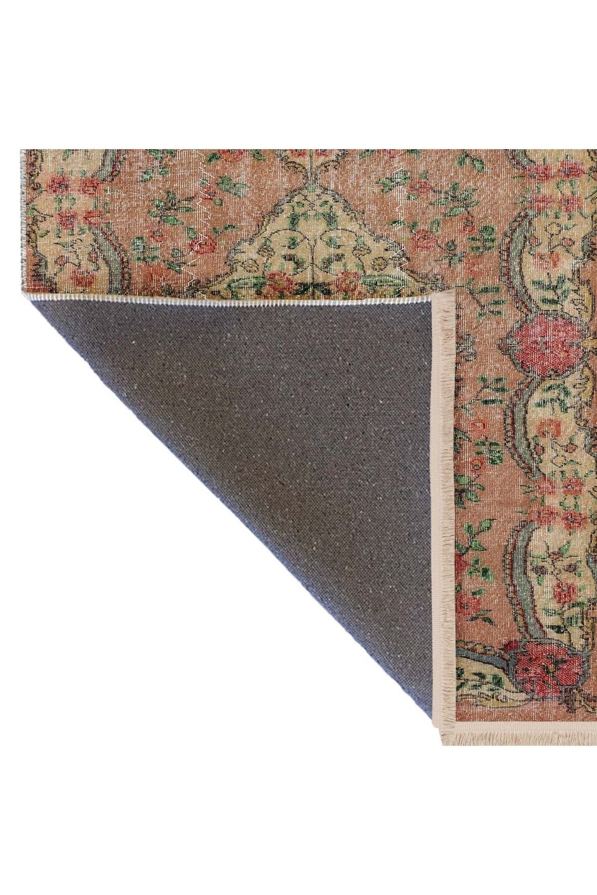 Memlük Koleksiyonu Çok Renkli Geleneksel Motif Vintage Desenli Dokuma Taban Dekoratif Halı memlük11