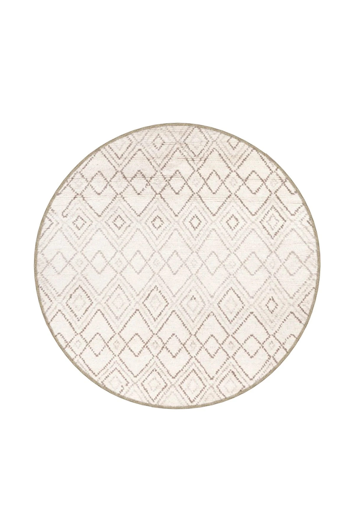 Krem Renkli Kreatif Desenli Dokuma Taban Halı miravip314