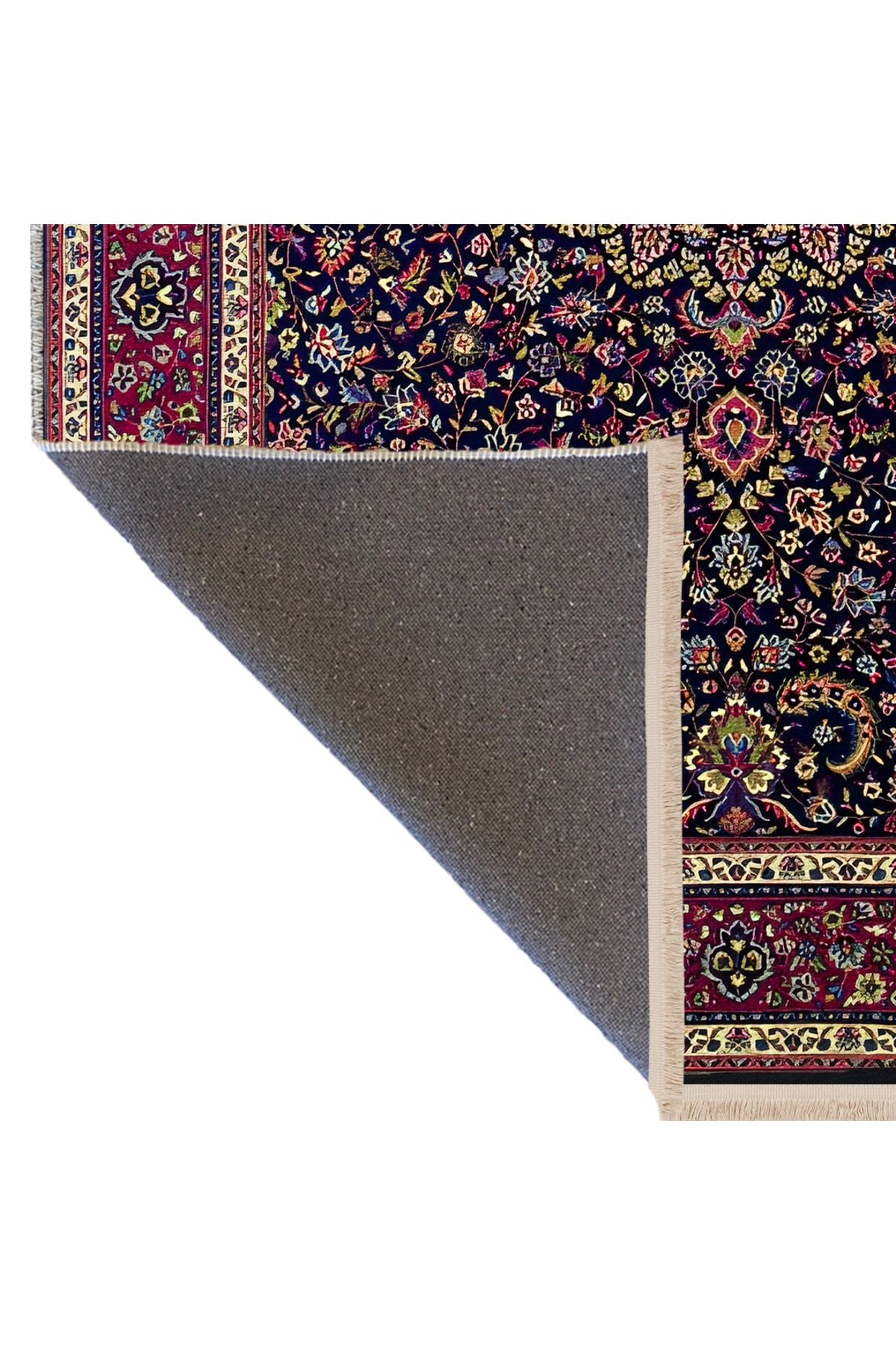 Mor Pembe Temalı Geleneksel Motif Etnik Çiçek Desenli Kreatif Vintage Dekoratif Halı 2568