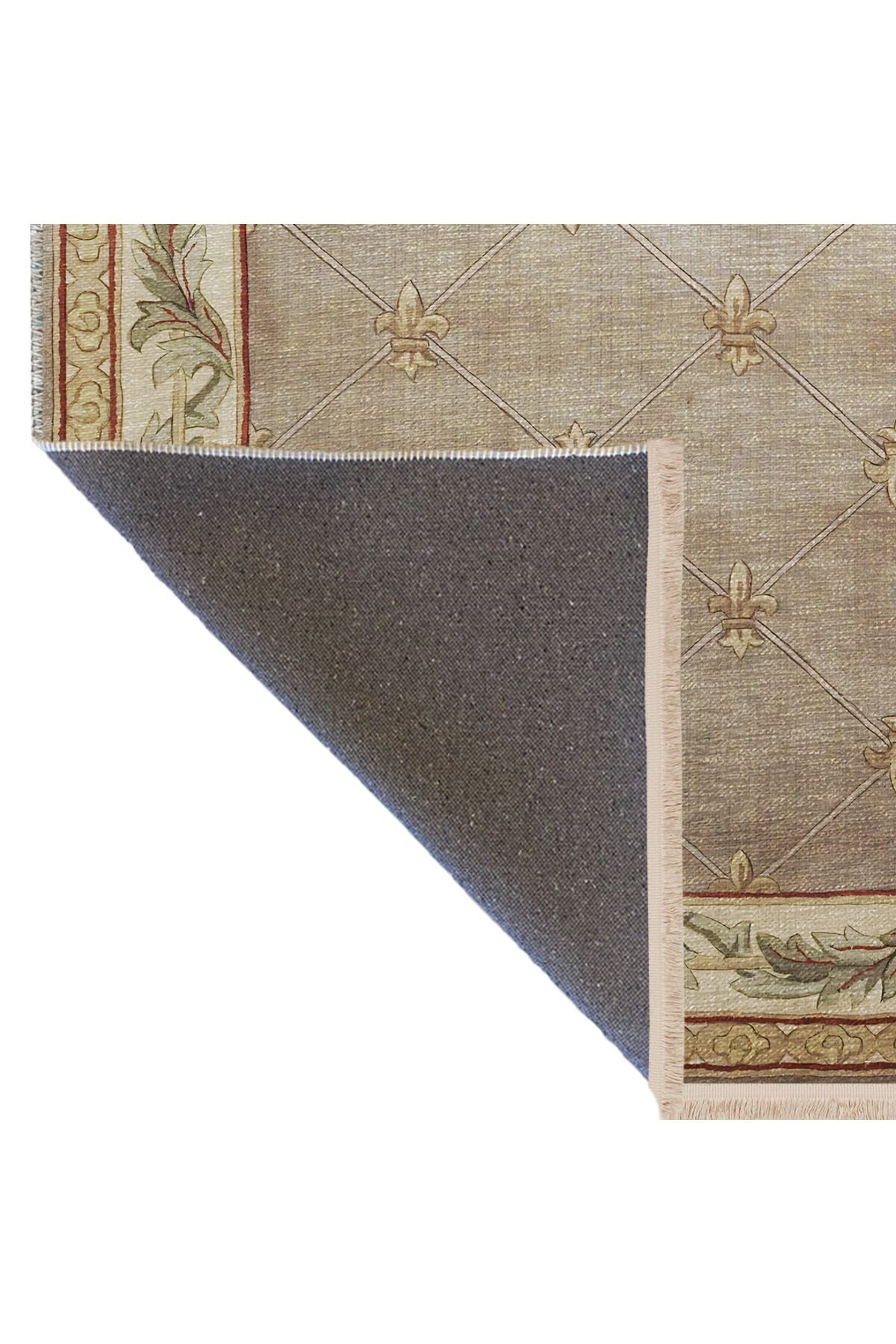 Bej Ton Çapraz Çizgi Motifli Desenli Kreatif Vintage Dekoratif Halı 2613