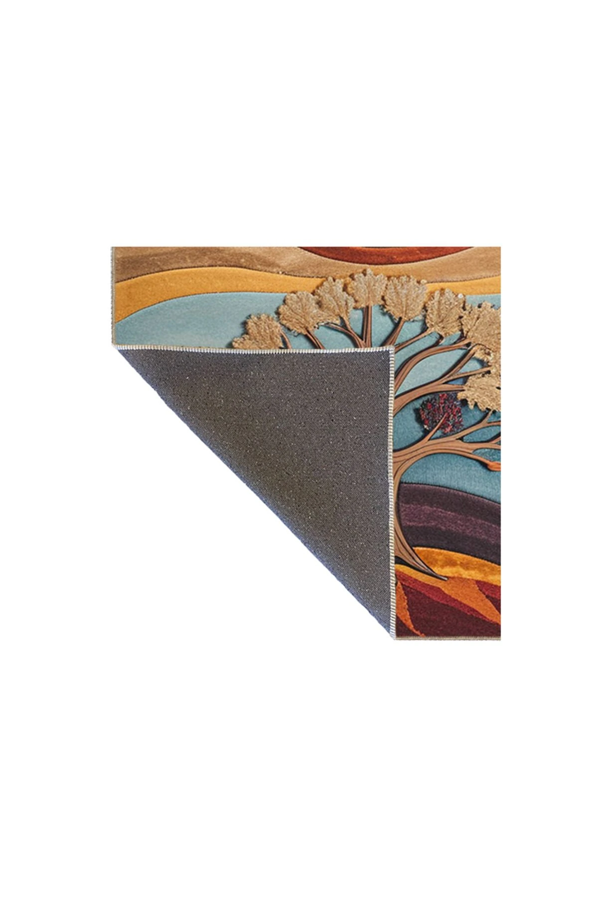 Paris Koleksiyonu Hayat Ağacı Tema Pastel Soyut Desenli Vintage Dekoratif Halı 66