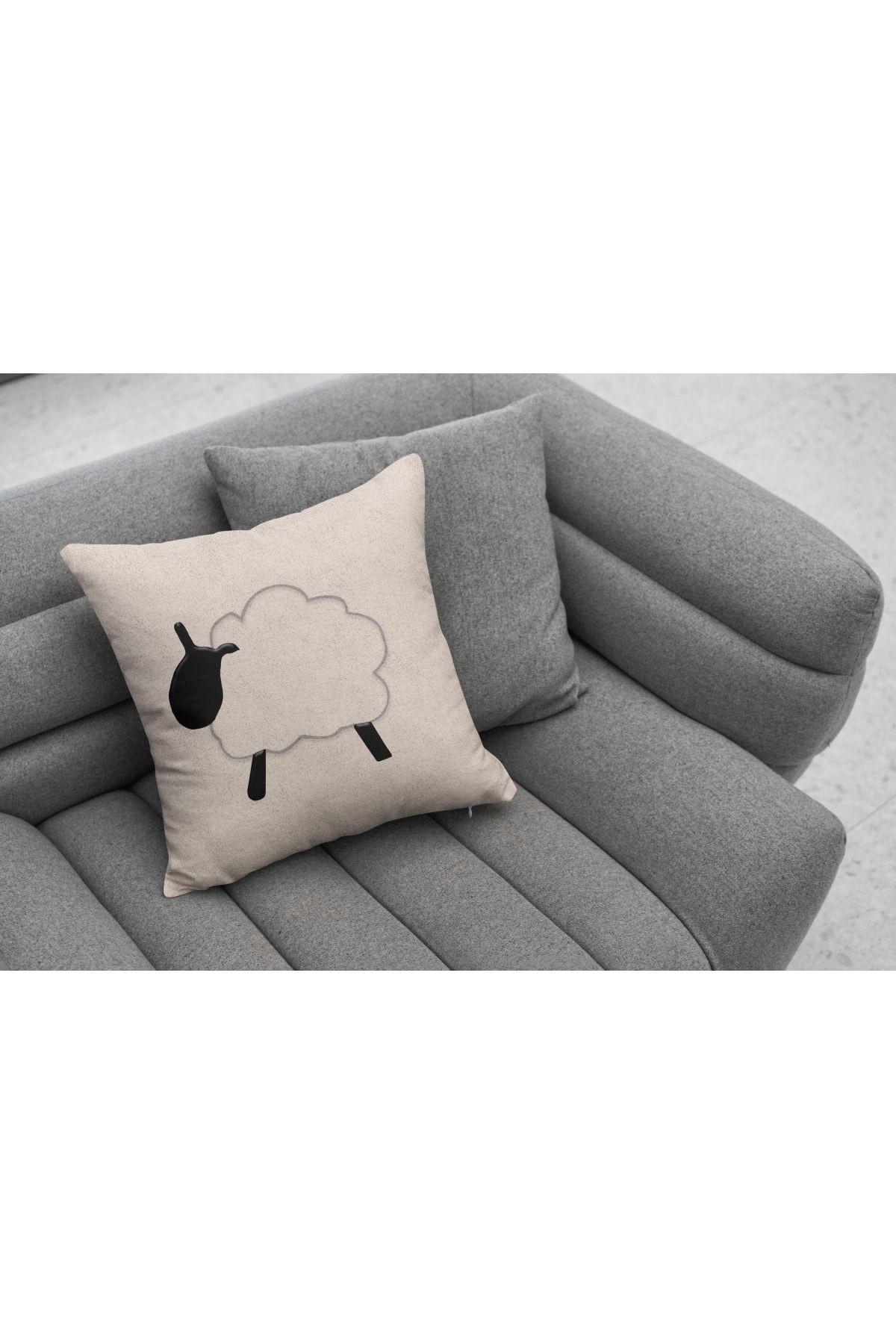 Kırlent 862 Koyun Figürlü Minimalist Desen Kırlent Kılıfı Pillow33