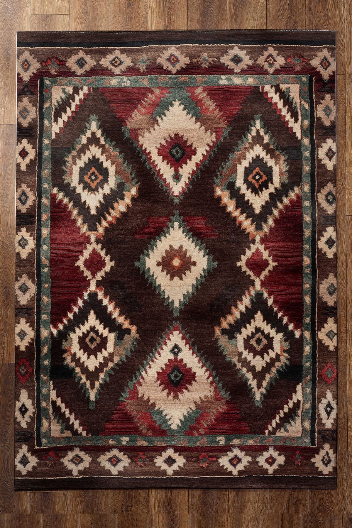 Herat Atelier Vintage Afgan Desen Bordo Renkli Dokuma Taban Dekoratif Salon Halısı 304