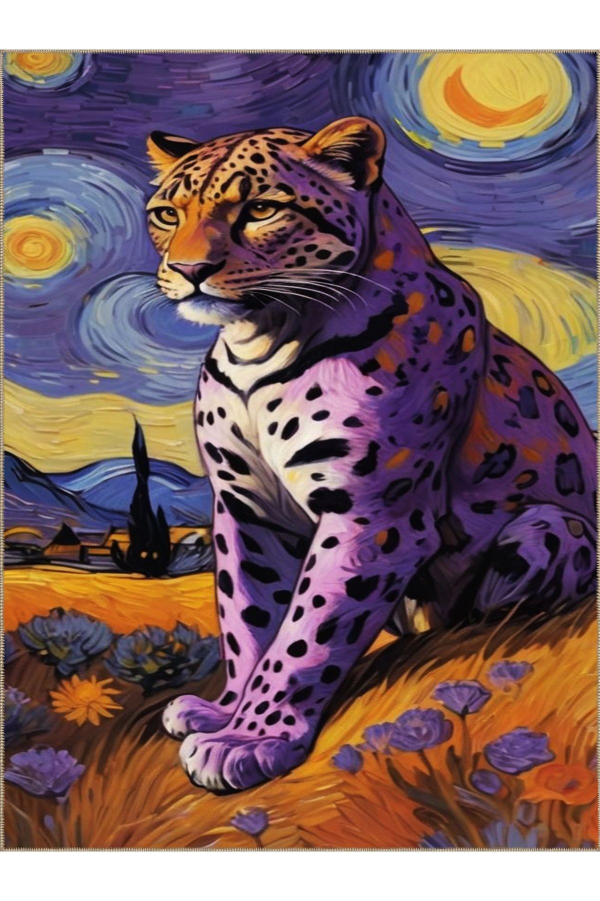 Atlas Koleksiyonu Soyut Tasarım Leopar Desenli Kreatif Modern Dekoratif Halı 52